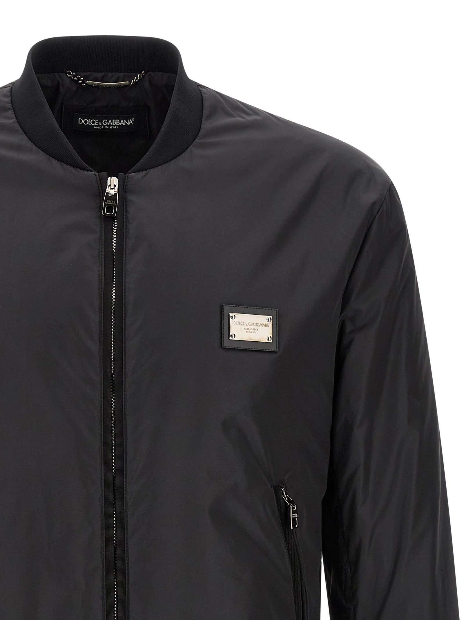 Dolce & Gabbana Black Polyamide Bomber - Artisanal Luxury Fashion