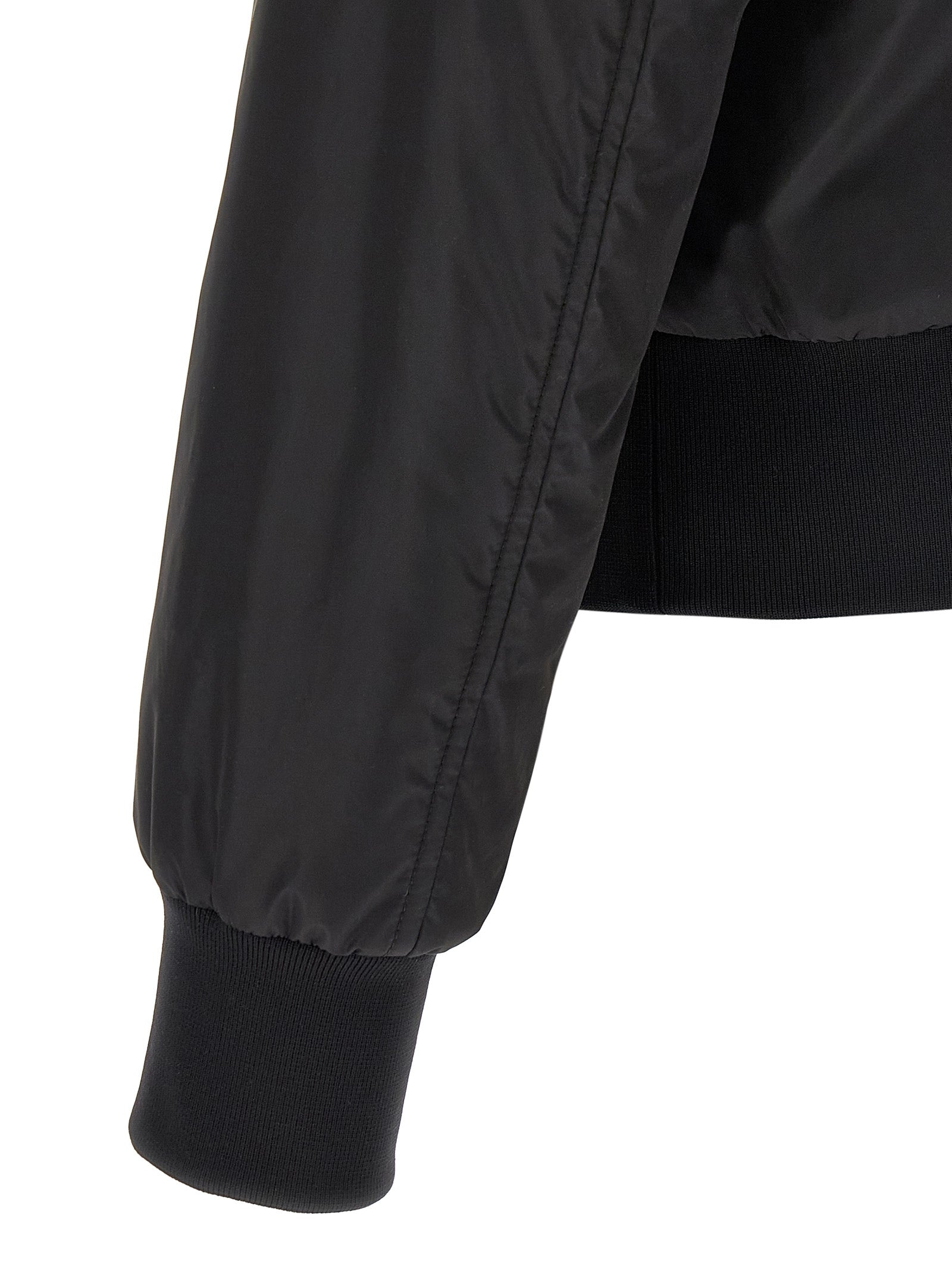Dolce & Gabbana Black Polyamide Bomber - Artisanal Luxury Fashion