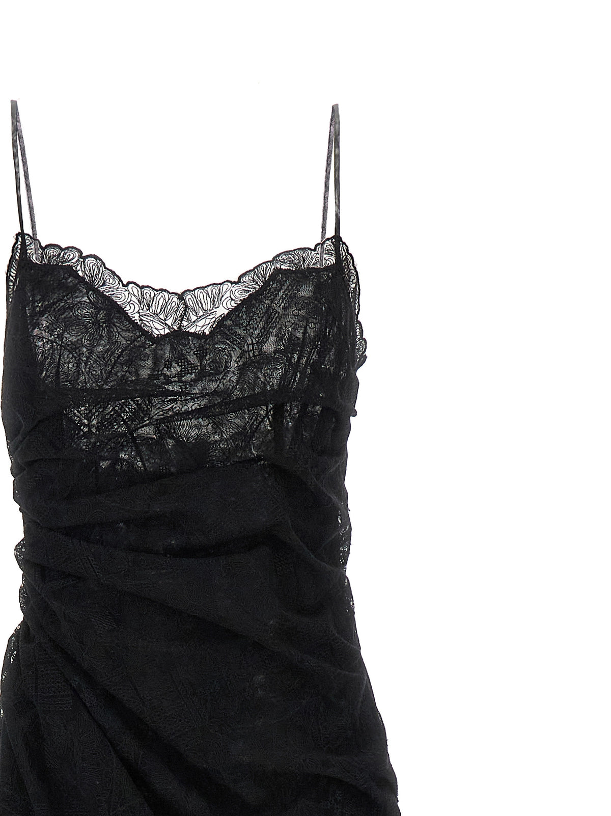 Experience the allure of the Ermanno Scervino Black Polyester Long Dress, where ethereal majolica lace meets exquisite craftsmanship, embodying timeless elegance for the discerning individual.