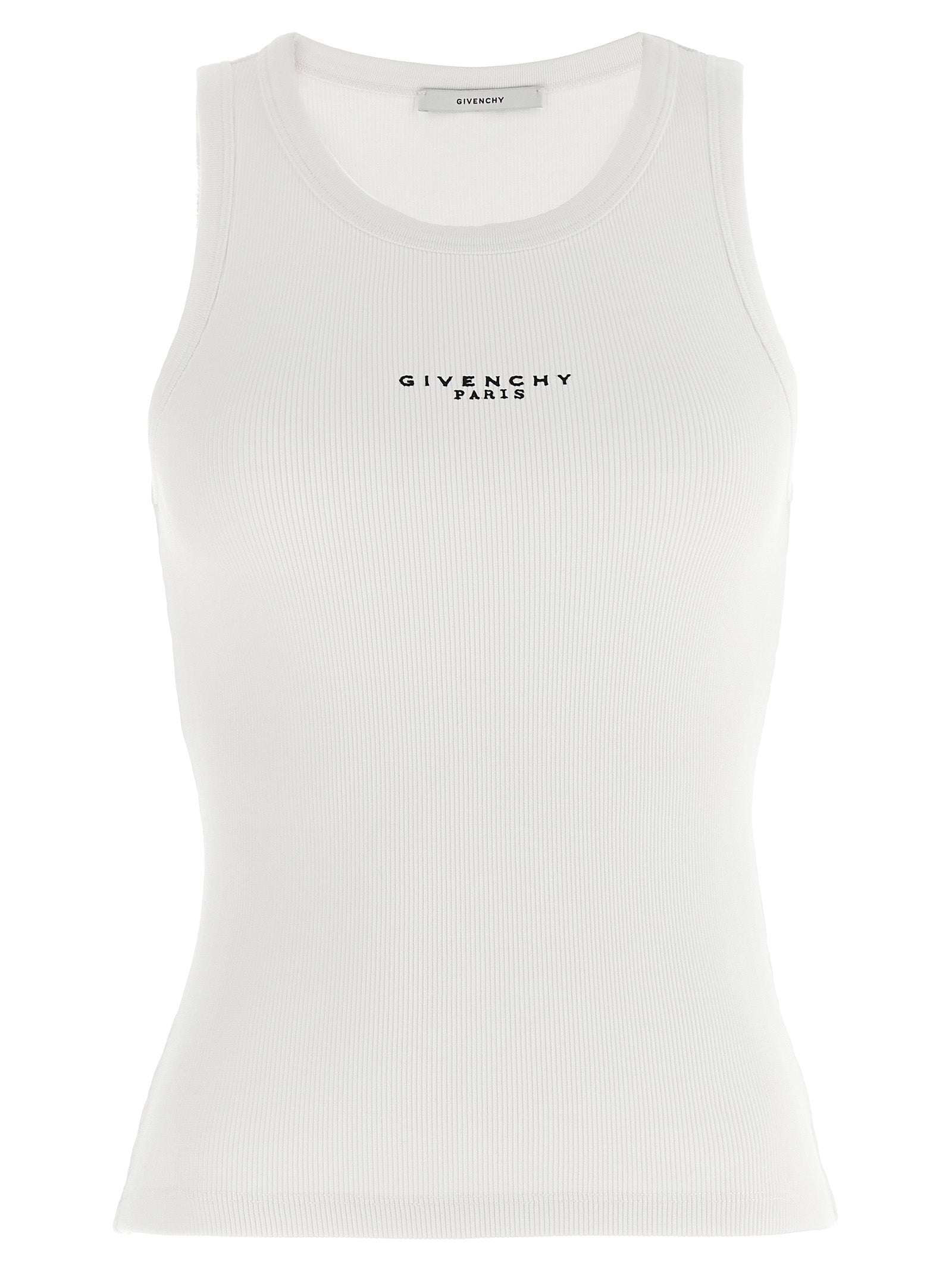 Givenchy White Cotton Sleeveless T-Shirt, Luxe Designer Fashion