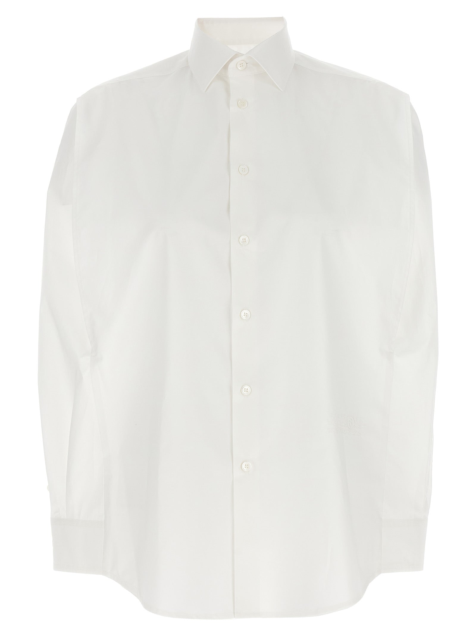 Discover the MM6 Maison Margiela White Cotton Blouse, a masterpiece of minimalist elegance crafted in Italy, perfect for those who appreciate refined luxury and timeless style.