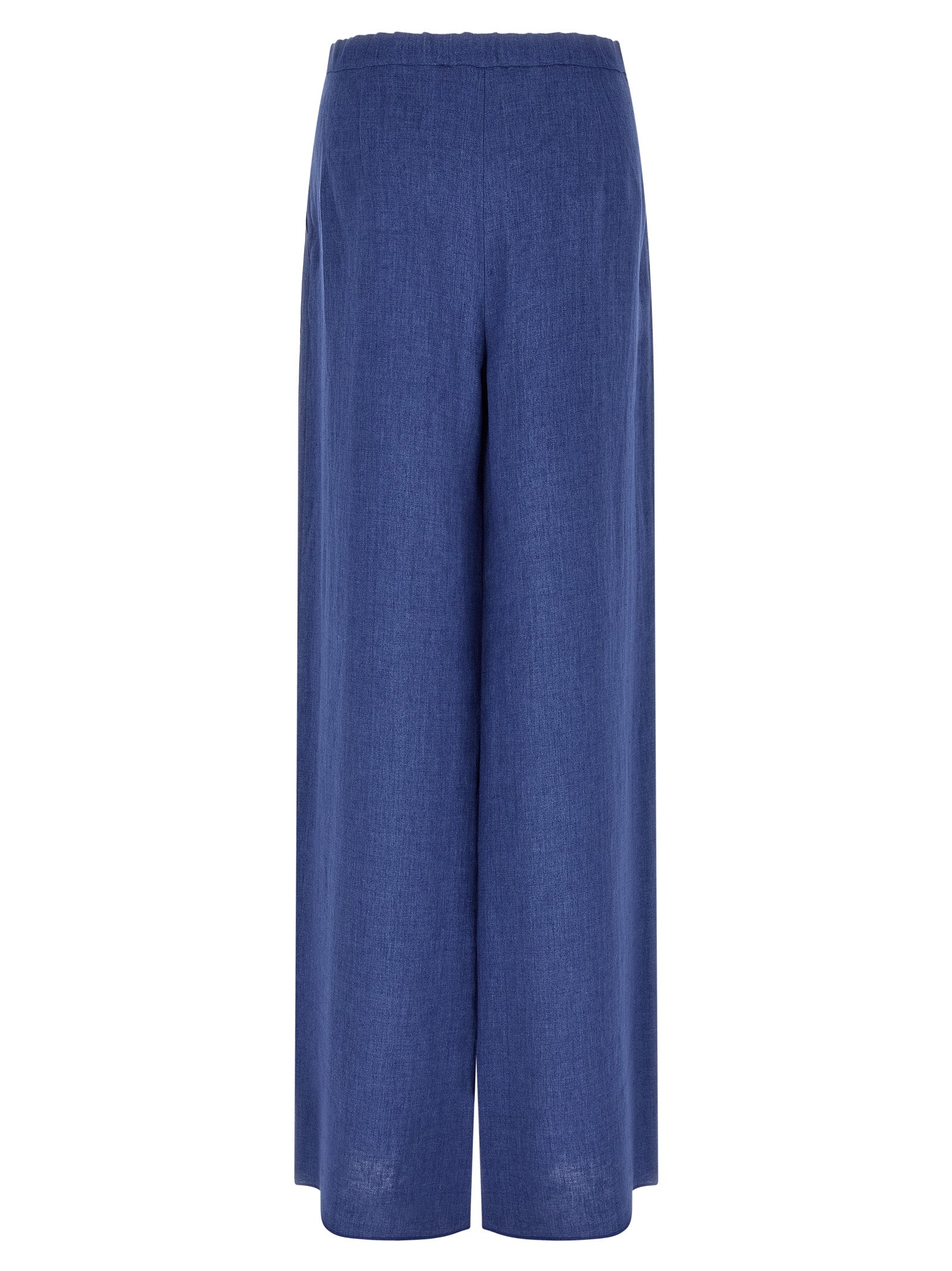 Experience the artisanal luxury of Max Mara's Blue Linen Casual Pants, crafted from 100% linen for effortless elegance and timeless sophistication.