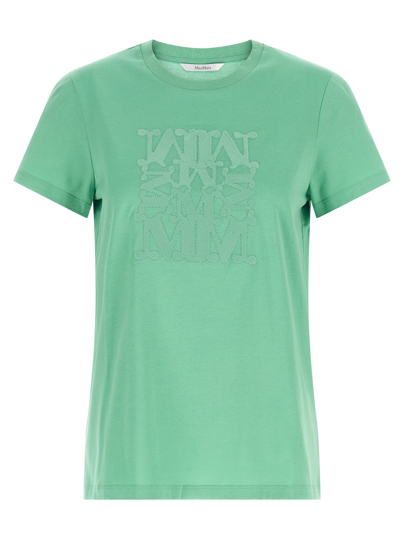 Elevate your wardrobe with the Max Mara Bicolor Cotton T-Shirt, a masterpiece of artisanal luxury crafted from 100% cotton, embodying elegance and sophistication for every occasion.