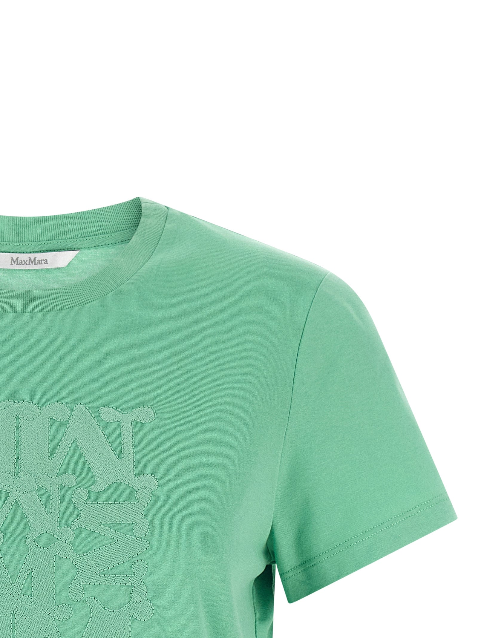 Elevate your wardrobe with the Max Mara Bicolor Cotton T-Shirt, a luxurious blend of artisanal craftsmanship and timeless elegance, perfect for every sophisticated occasion.