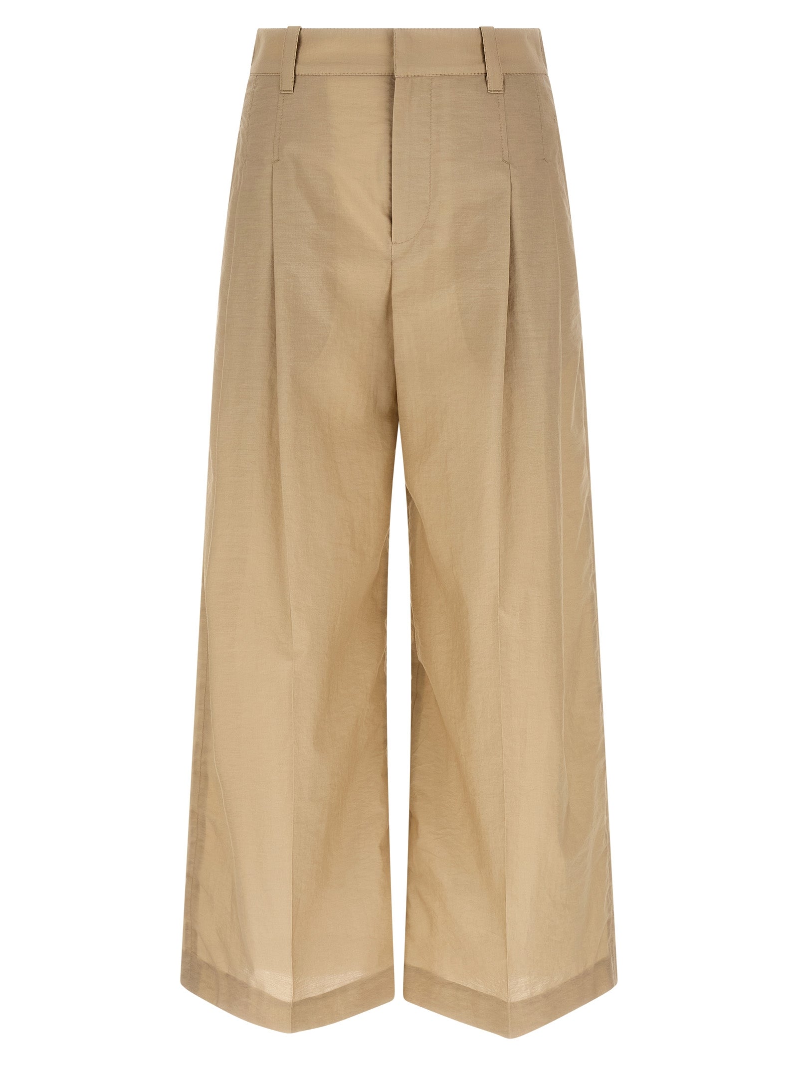 Brunello Cucinelli Beige Cotton Casual Pants, Couture Elegance