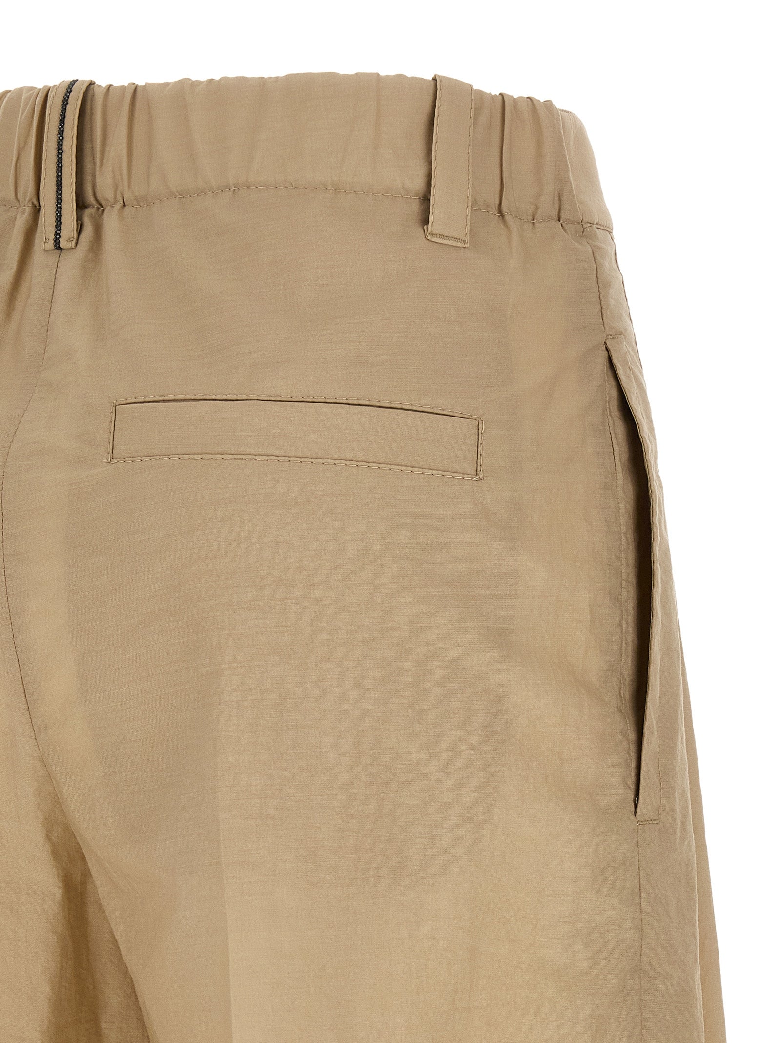 Brunello Cucinelli Beige Cotton Casual Pants, Couture Elegance
