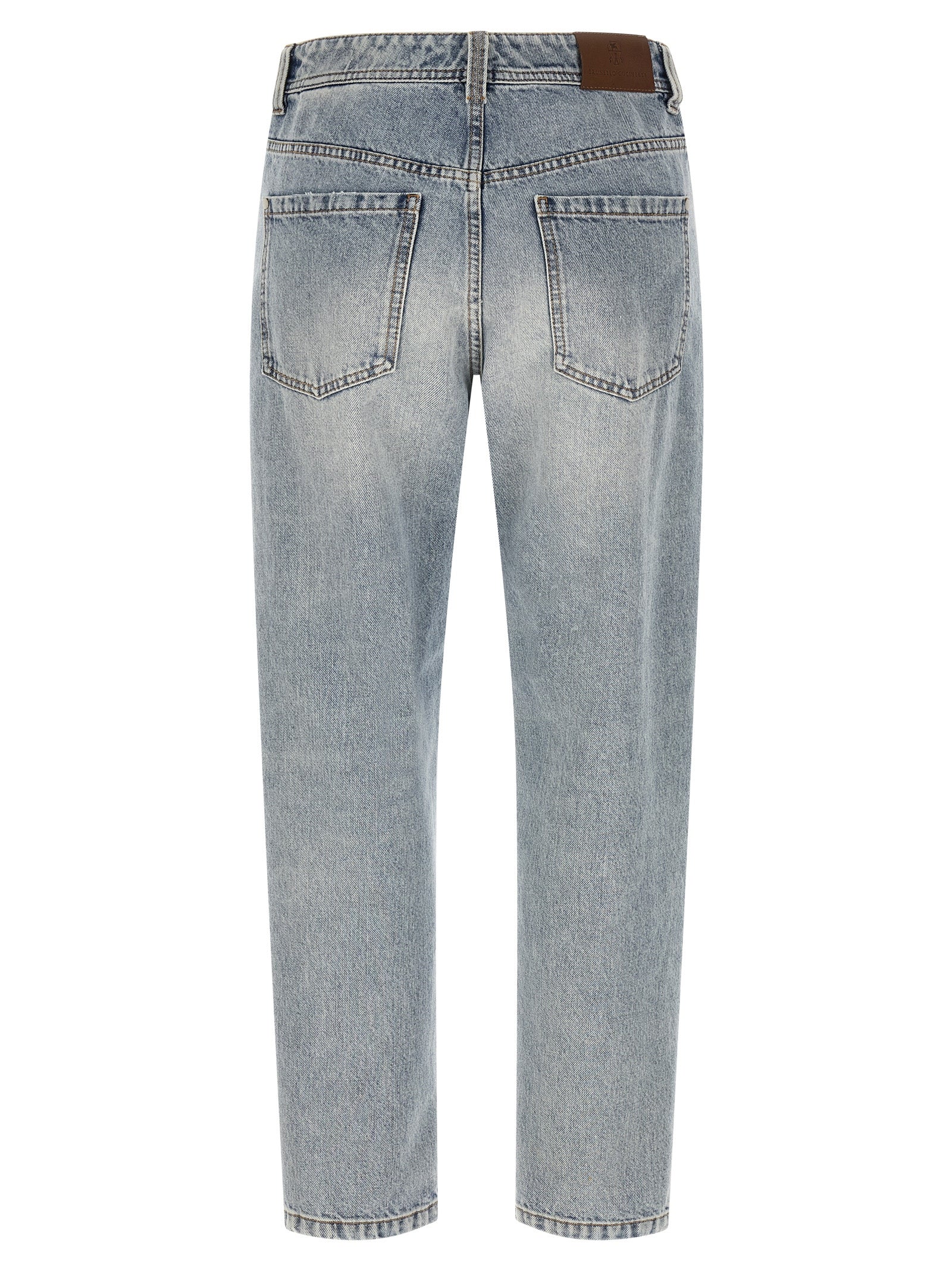 Brunello Cucinelli Blue Cotton Tapered Jeans, Artisanal Luxury