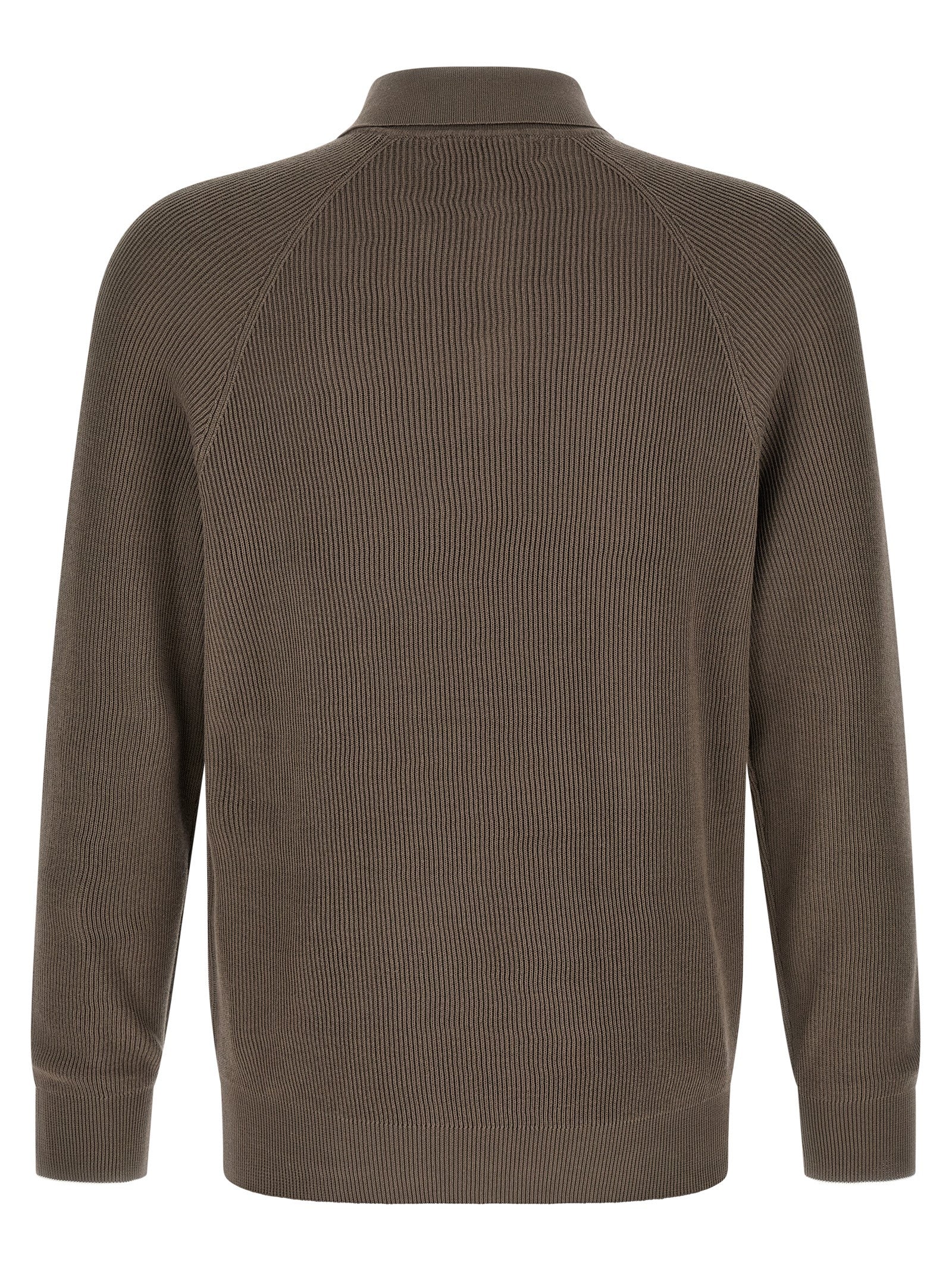 Brunello Cucinelli Brown Cotton Polo Shirt | Designer Elegance