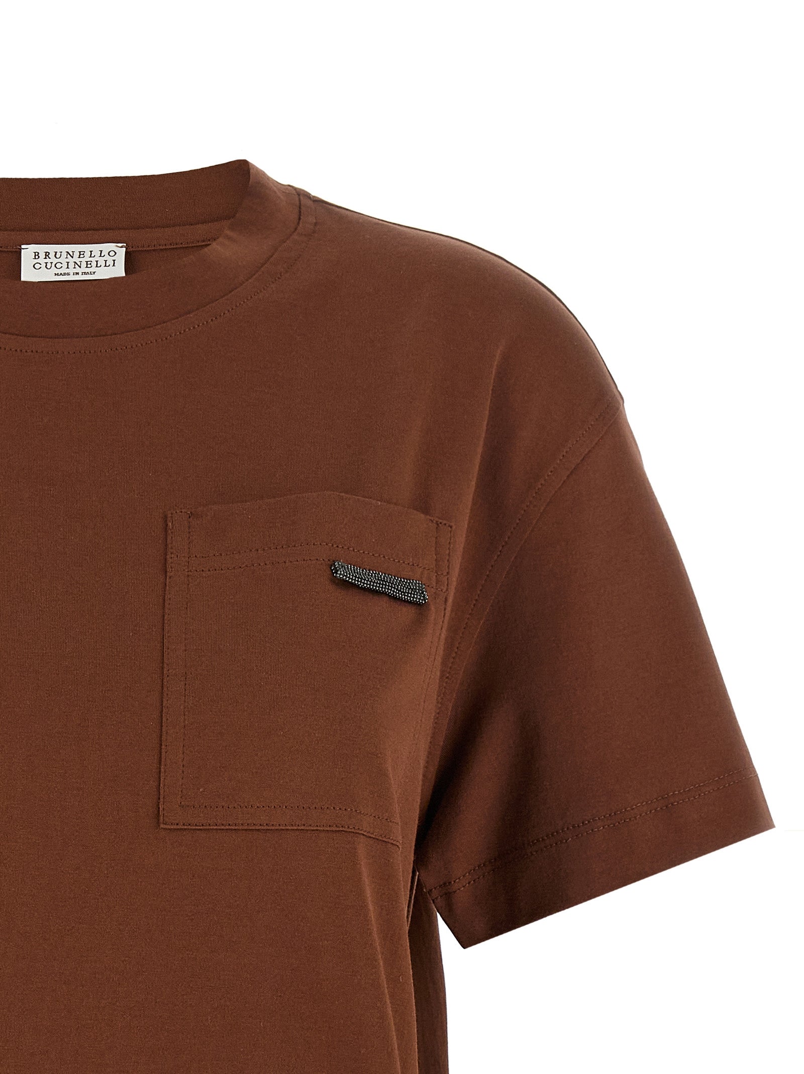 Brunello Cucinelli Brown Cotton T-Shirt, Artisanal Luxury Wear