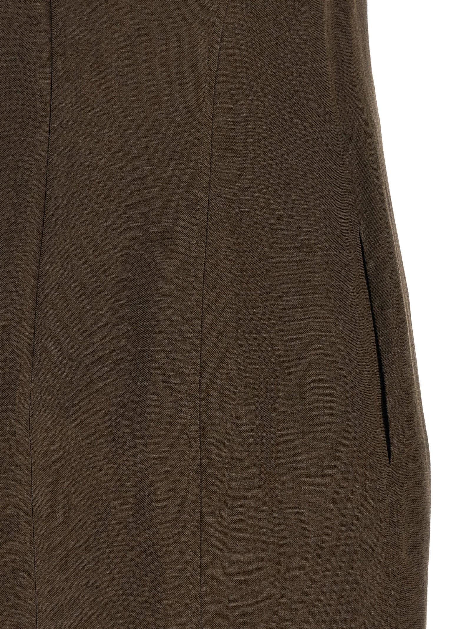 Brunello Cucinelli Brown Viscose Short Dress, Artisanal Elegance