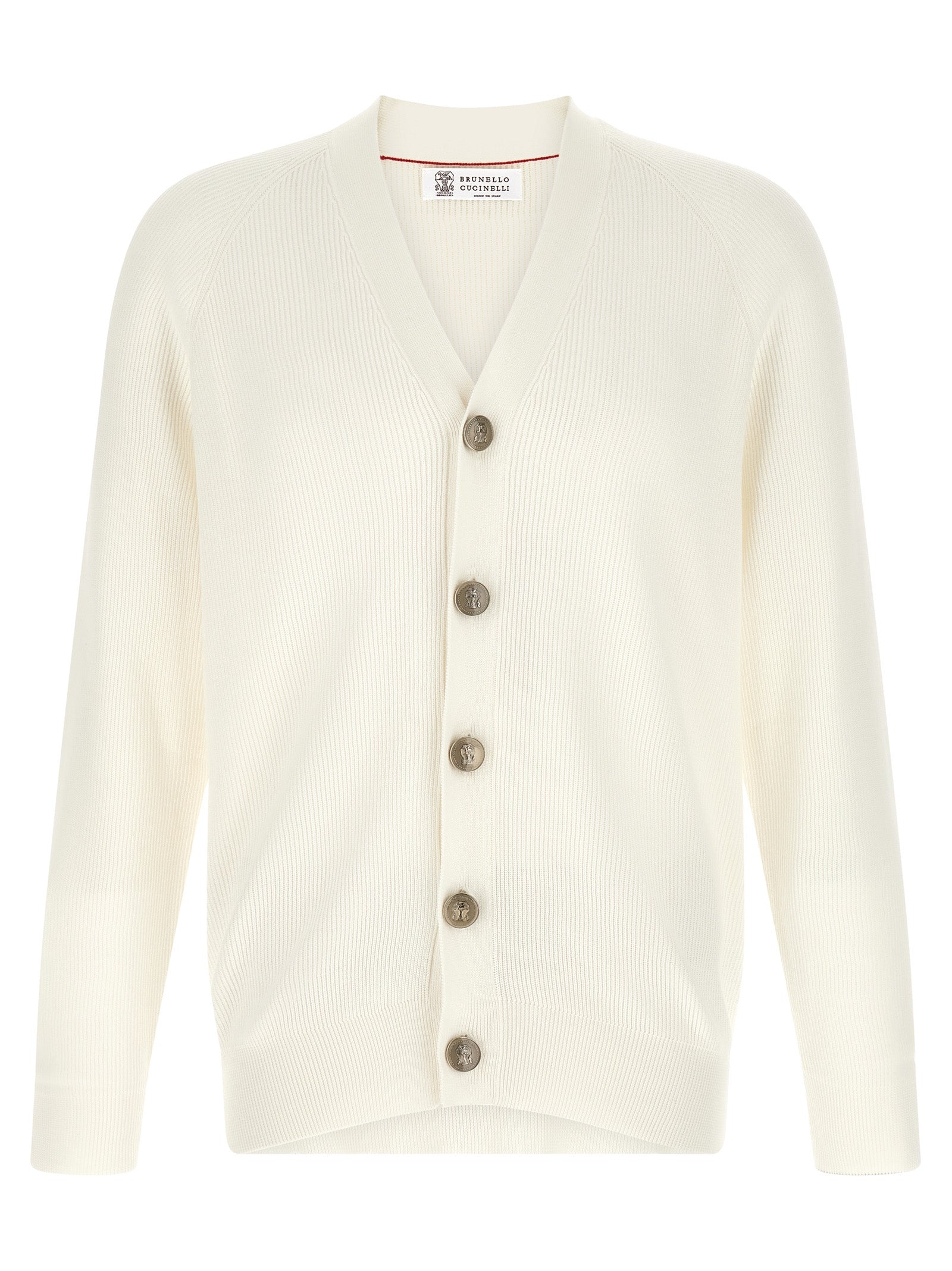 Elevate your wardrobe with the Brunello Cucinelli White Cotton Cardigan, a masterpiece of Italian craftsmanship that embodies timeless luxury and sophistication.