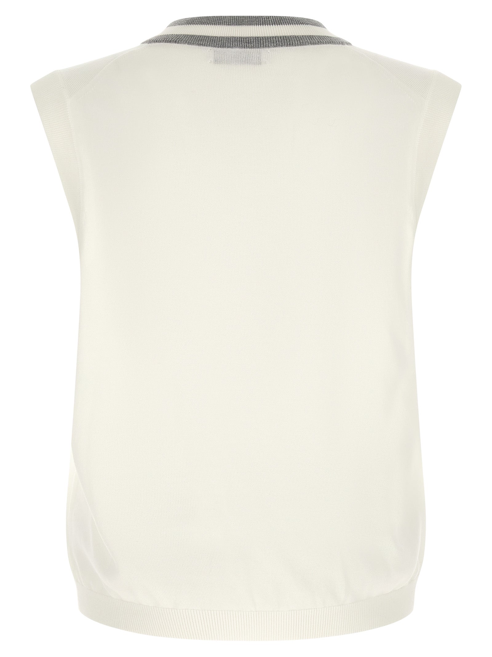 Brunello Cucinelli White Cotton Sweatshirt - Designer Luxury Couture