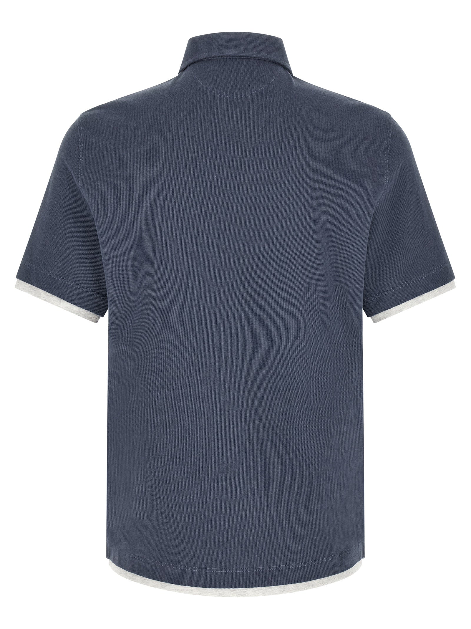 Brunello Cucinelli Blue Cotton Polo Shirt - Refined Luxury Couture