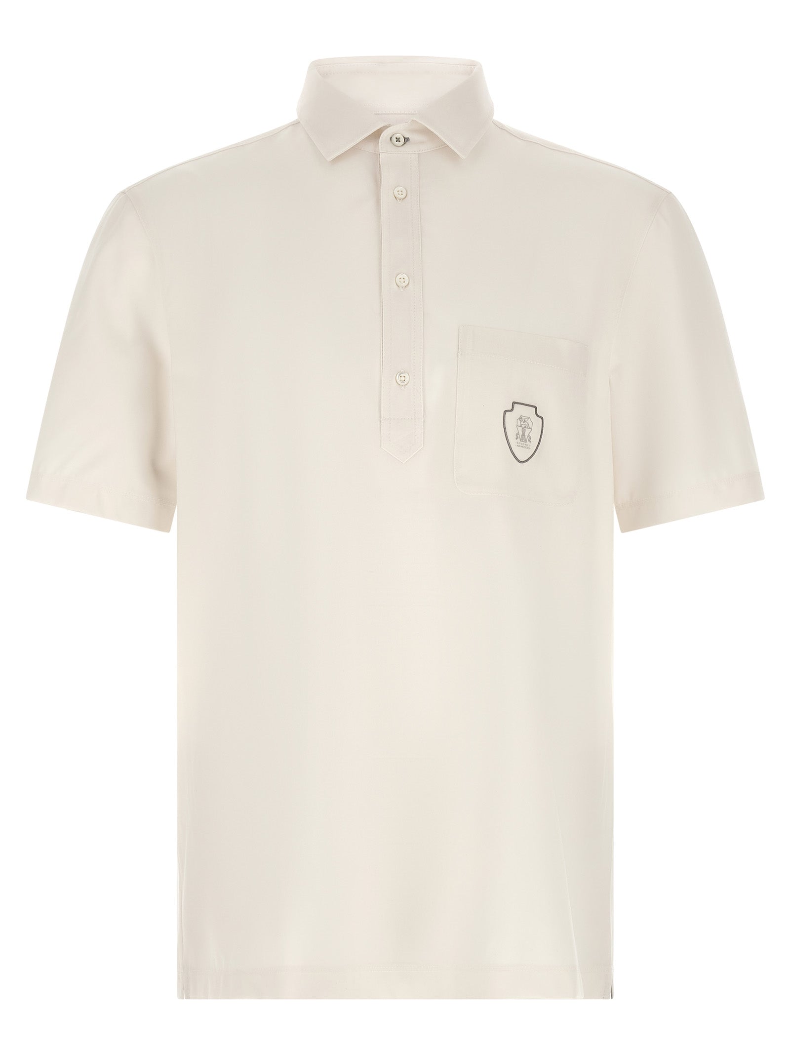 Brunello Cucinelli White Virgin Wool Polo Shirt, Artisanal Luxury