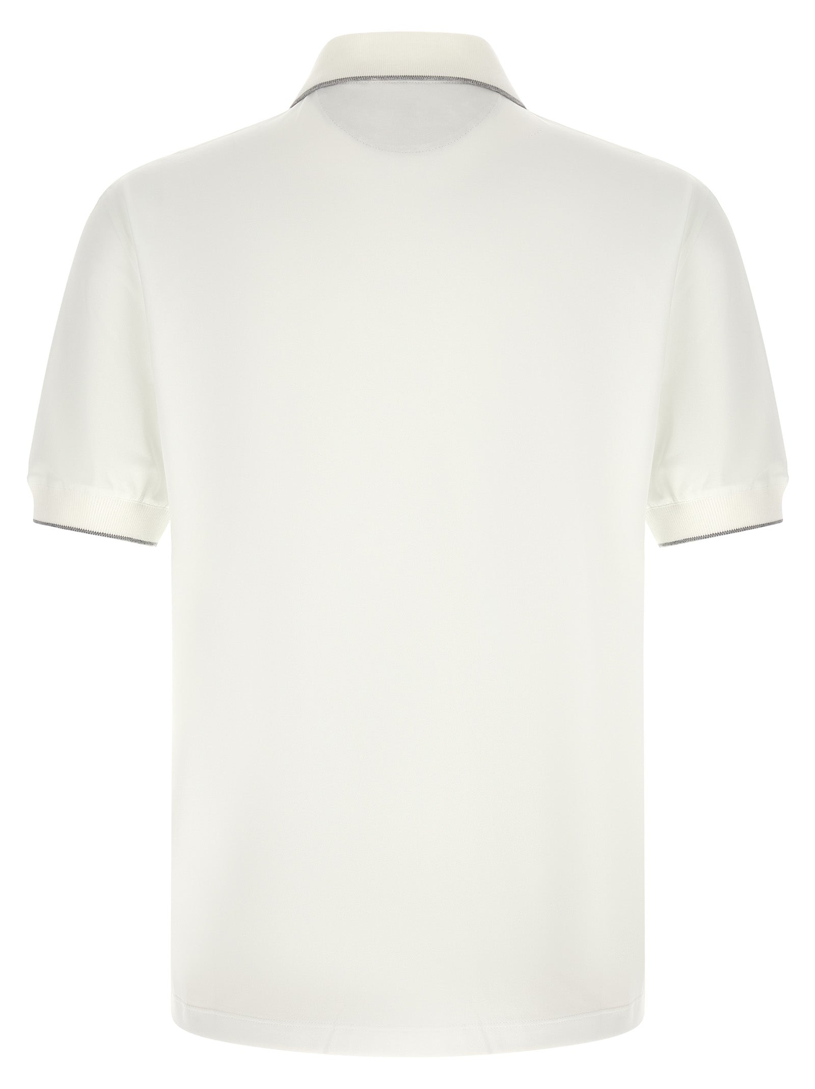 Brunello Cucinelli White Polyamide Polo Shirt - Artisanal Luxury