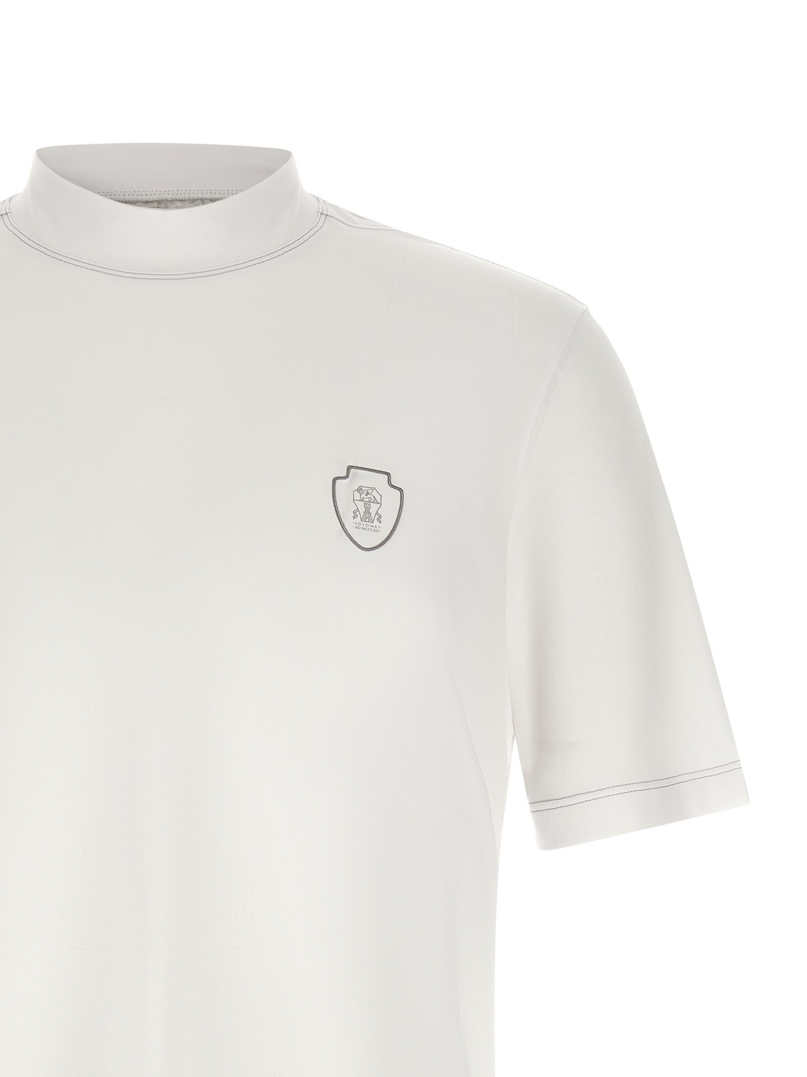 Brunello Cucinelli White Polyamide T-Shirt | Designer Couture Elegance