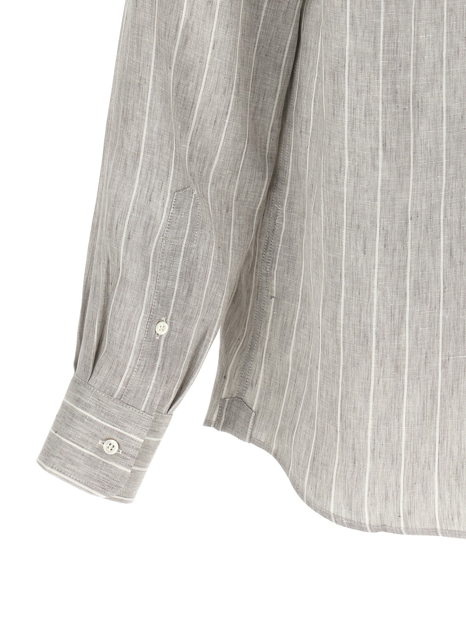 Brunello Cucinelli Gray Linen Blouse