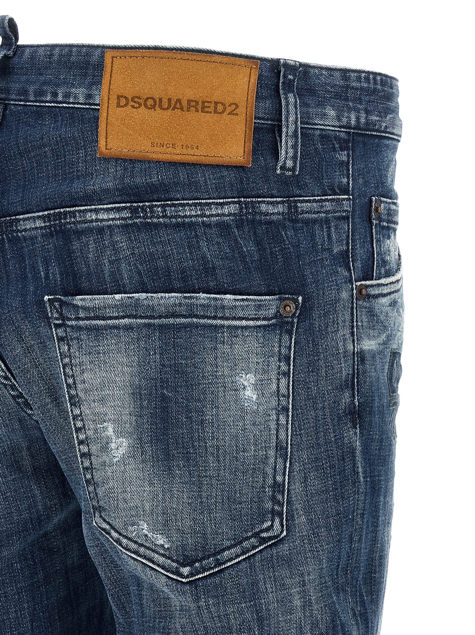 Dsquared² Blue Cotton Relaxed Fit Jeans - Designer Luxury Denim