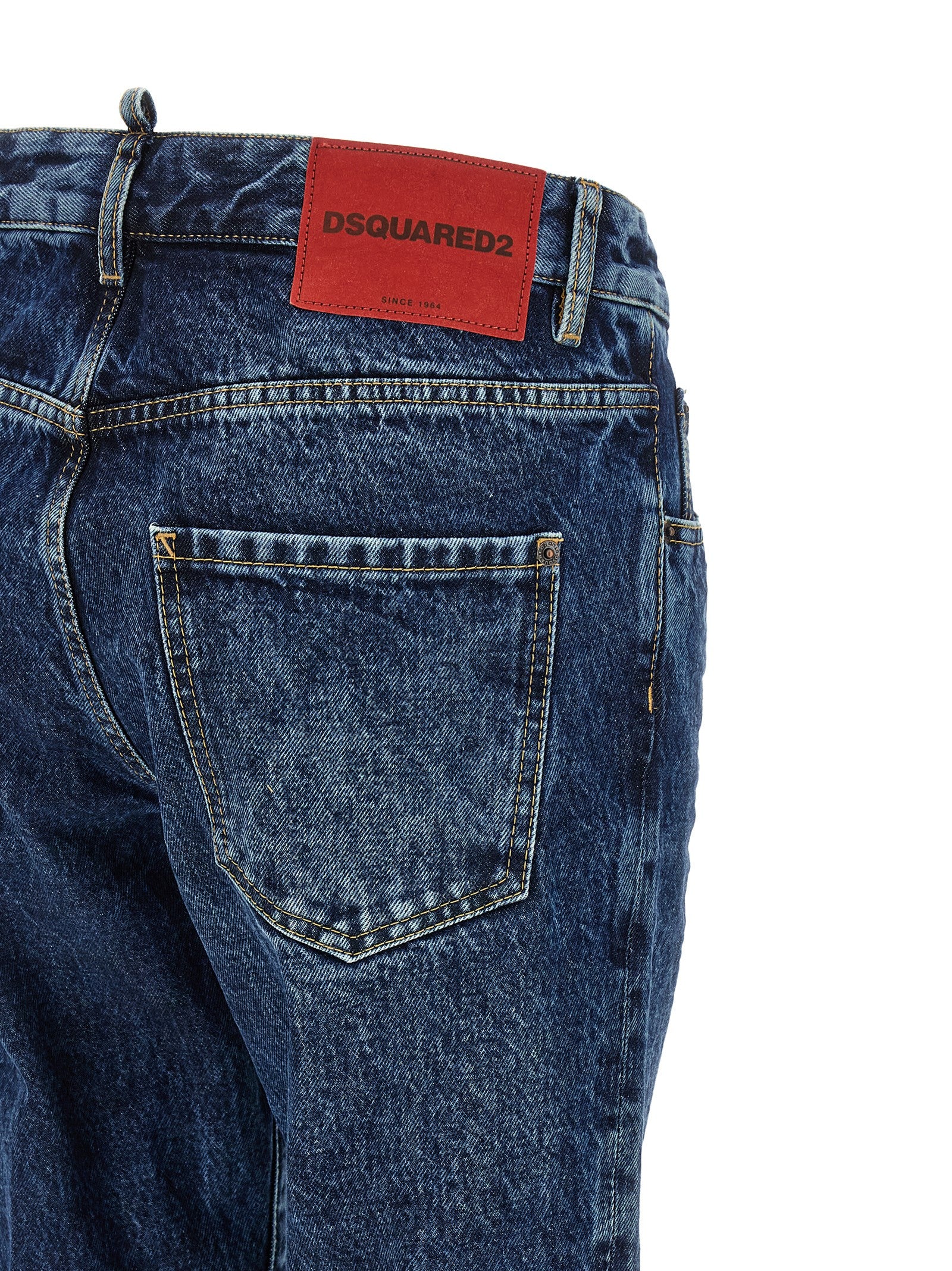 Dsquared² Blue Cotton Straight-Leg Jeans - Designer Couture Elegance