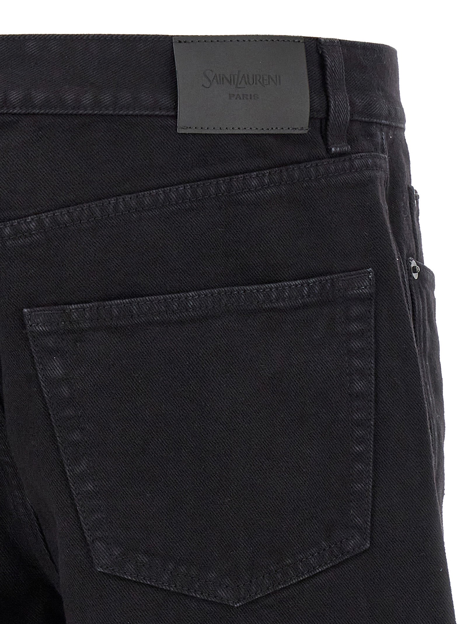 Discover the exquisite Saint Laurent Black Cotton Straight-Leg Jeans, a timeless blend of luxury and sophistication, perfect for elevating your wardrobe with effortless elegance.