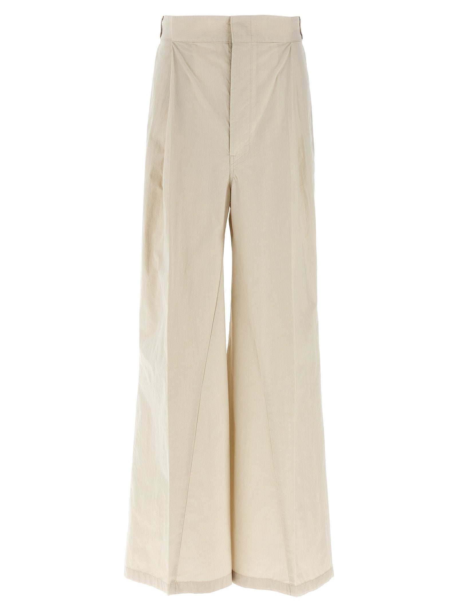 Indulge in the artisanal elegance of Maison Margiela's Beige Cotton Casual Pants, where luxurious craftsmanship meets timeless style for the discerning individual.