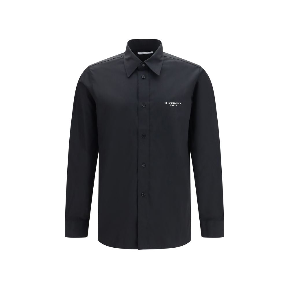 Givenchy Black Cotton Dress Shirt – Artisanal Luxury Elegance