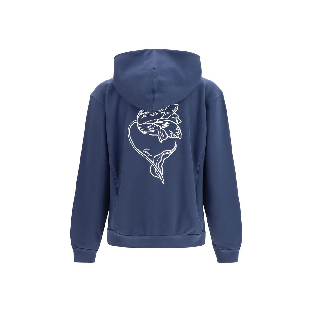 Elevate your wardrobe with the Kenzo Blue Cotton Sweatshirt, a masterpiece of luxury crafted from soft fleece, embodying sophistication and style for discerning individuals.