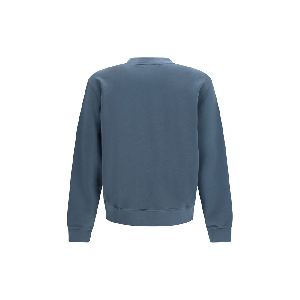 Discover the Kenzo Blue Cotton Sweatshirt, a masterpiece of artisanal luxury crafted from soft unbrushed fleece, embodying timeless elegance for the discerning individual.