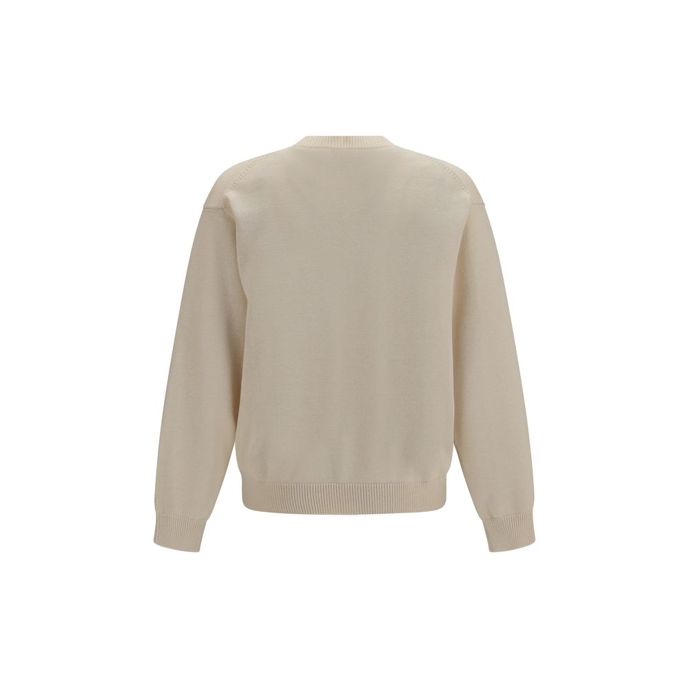 Elevate your wardrobe with the Kenzo Beige Wool Oves Aries Sweatshirt, a luxurious blend of Merino wool and cotton that embodies timeless elegance and sophisticated comfort.
