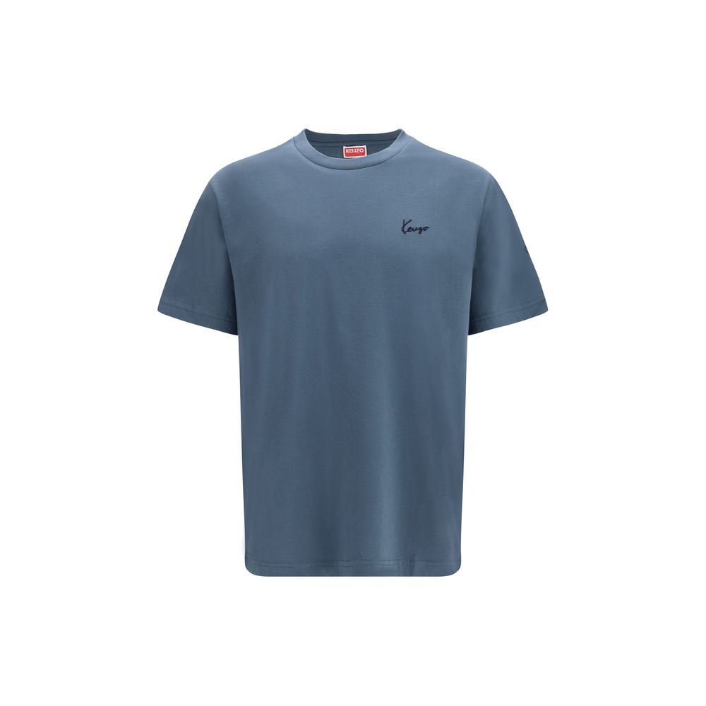 Indulge in the Kenzo Blue Cotton T-Shirt, a luxurious essential crafted from soft cotton jersey, embodying sophistication and timeless elegance for every occasion.