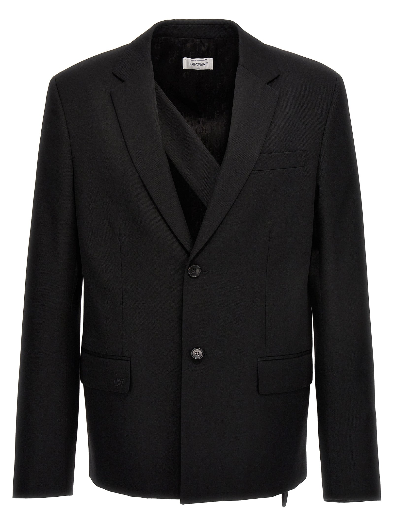 Off-White Black Wool Blazer