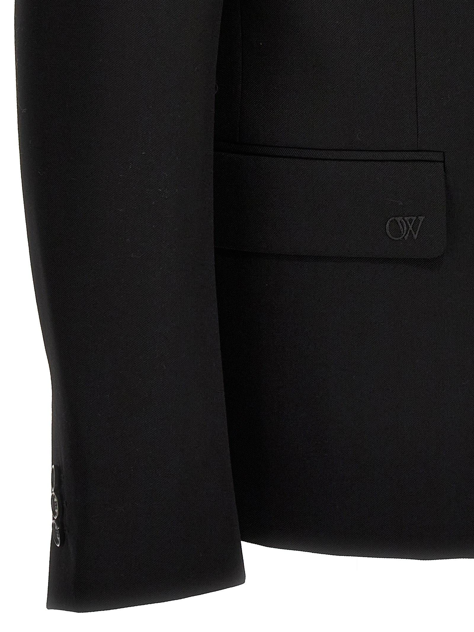 Off-White Black Wool Blazer