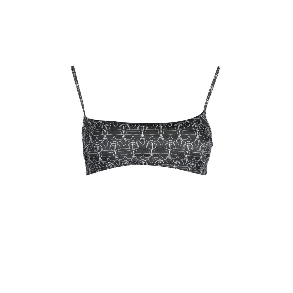 Elevate your swimwear collection with the Karl Lagerfeld Black Polyester Women's Swimsuit, a blend of luxurious design and customizable comfort, perfect for sun-soaked sophistication.