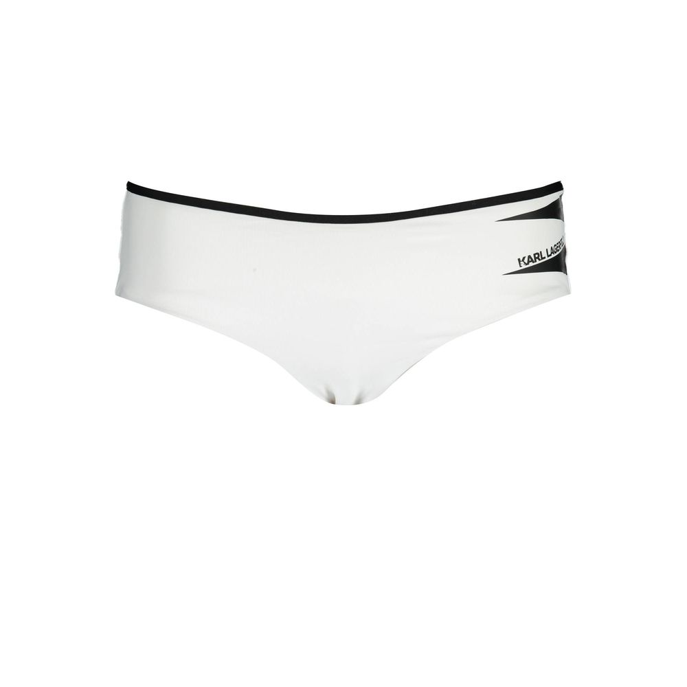 Karl Lagerfeld White Polyamide Swim Brief - Luxury Couture Elegance