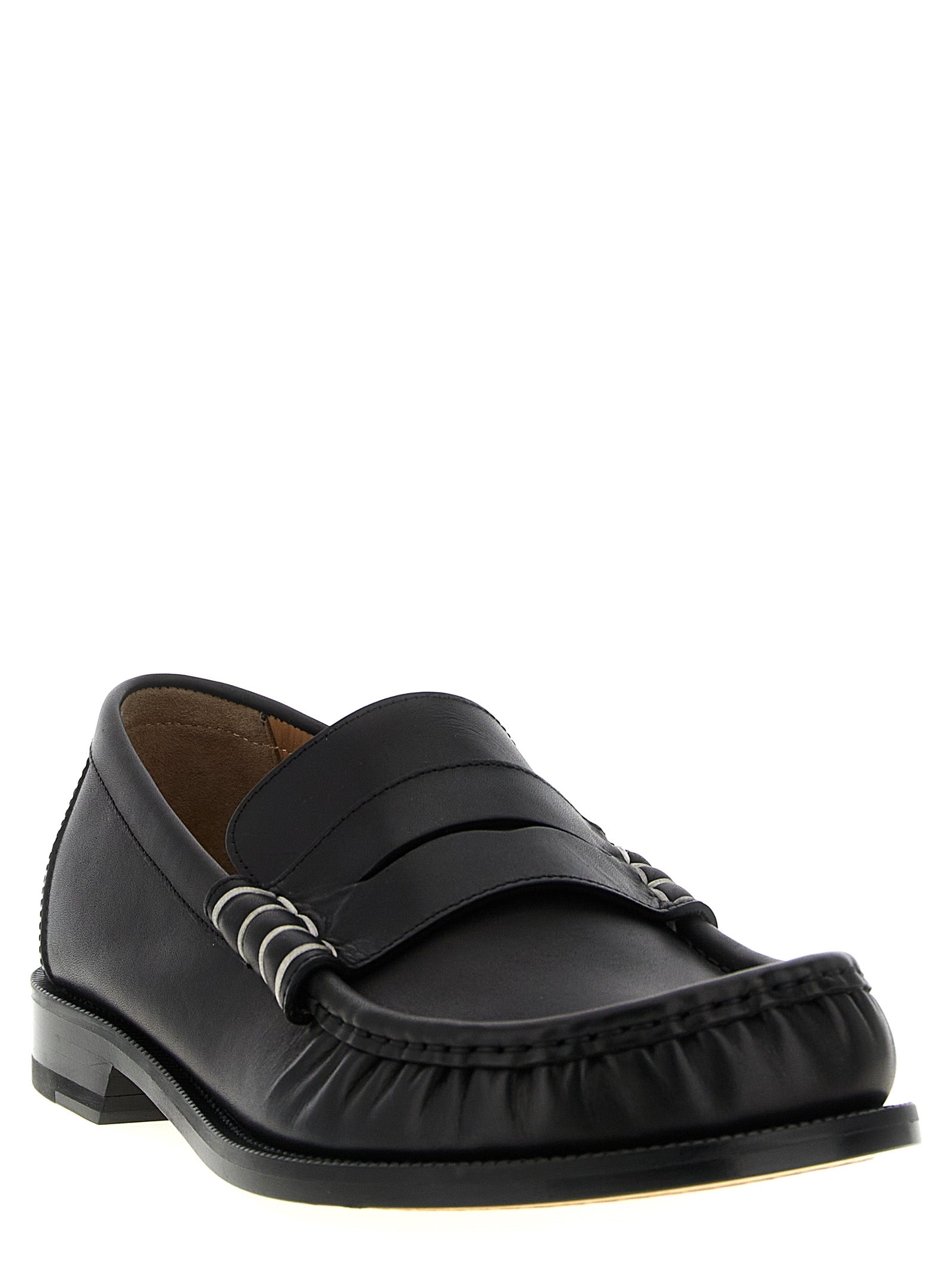 J.W.Anderson Black Calfskin Slip-On Loafers - Timeless Luxury