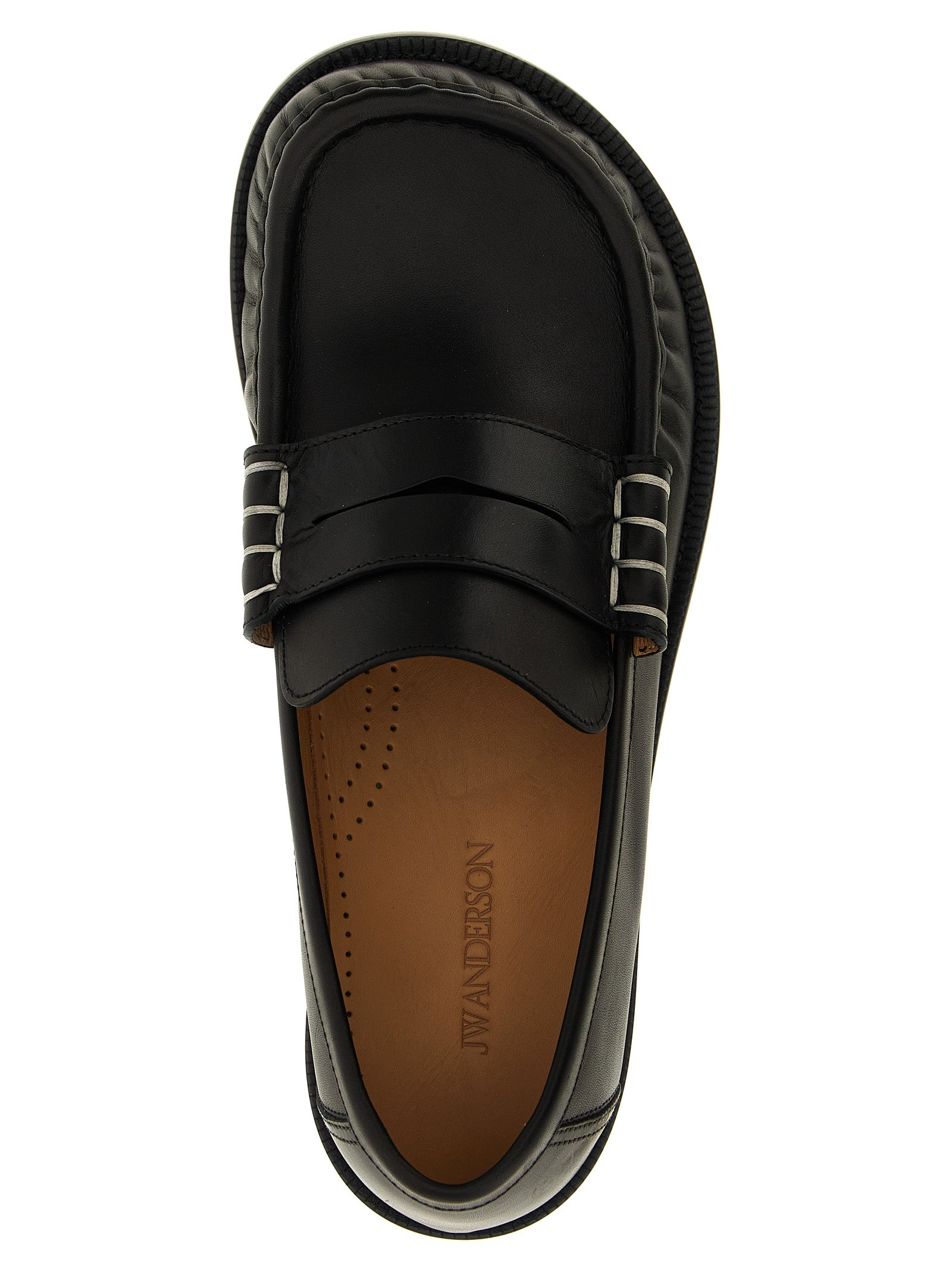 J.W.Anderson Black Calfskin Slip-On Loafers - Timeless Luxury