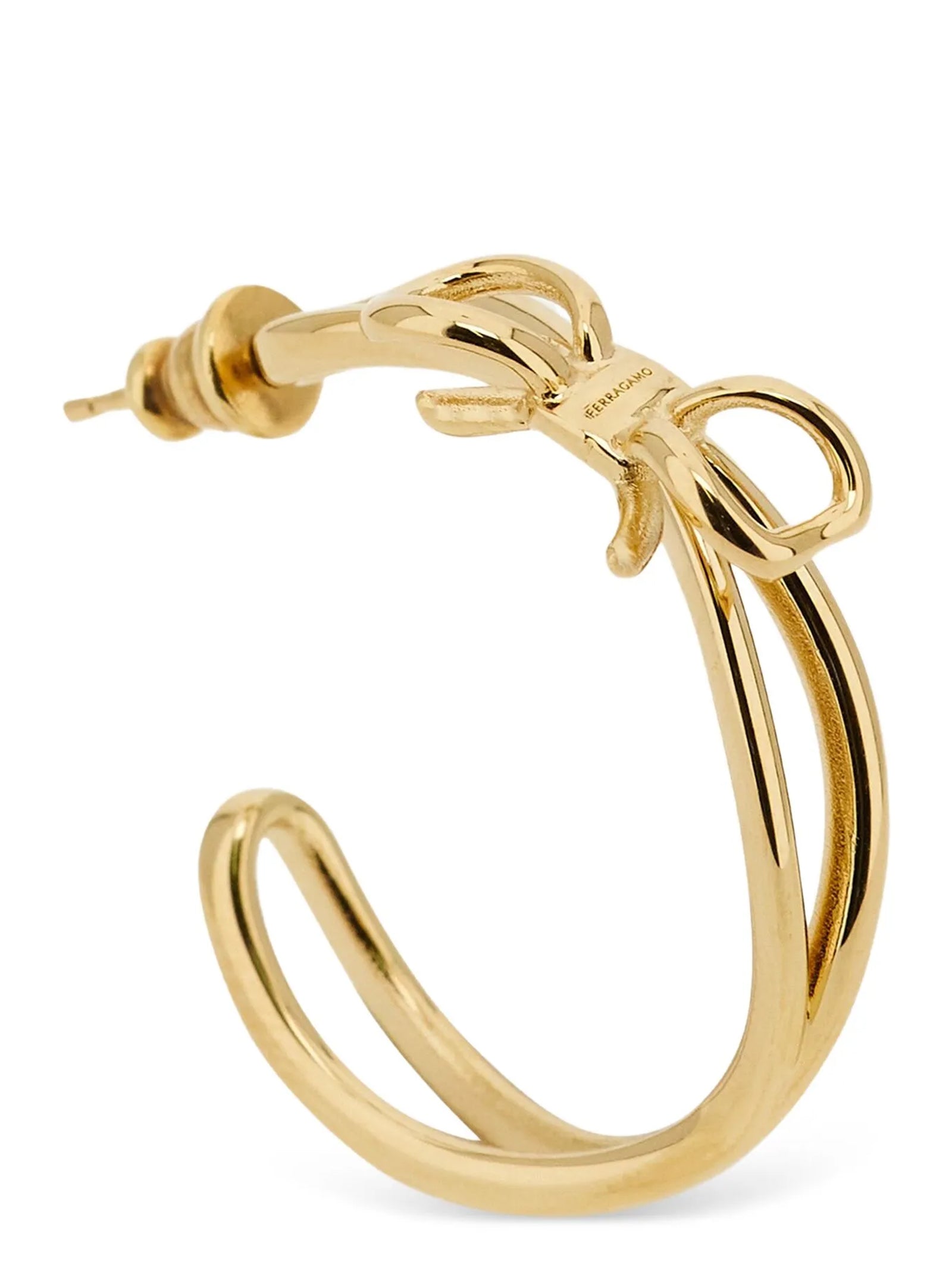Ferragamo Gold Brass Earrings