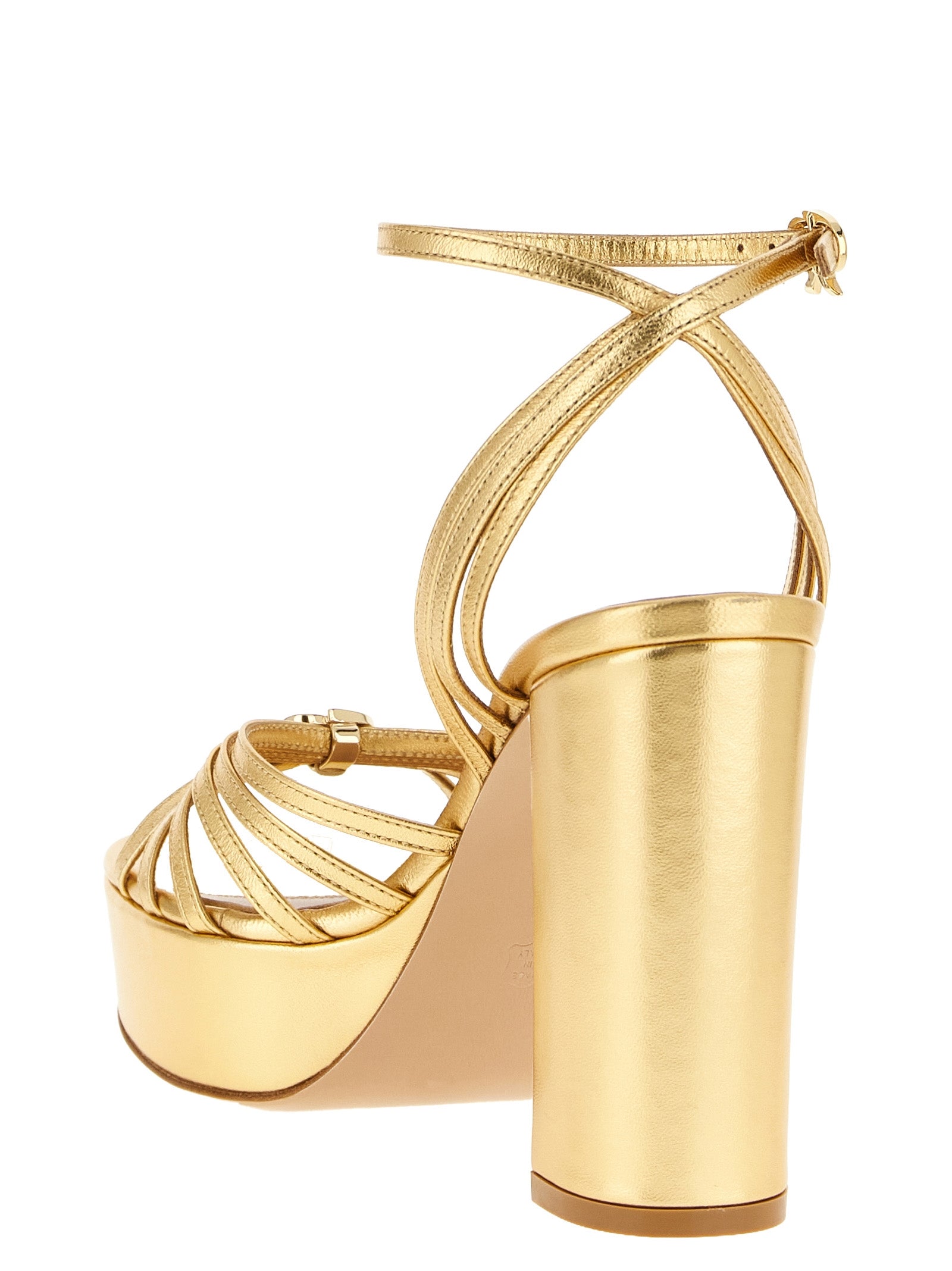 Indulge in the opulence of Gianvito Rossi Gold Lamb Leather Stiletto Heel Sandals, where exquisite craftsmanship meets timeless elegance for the discerning connoisseur.