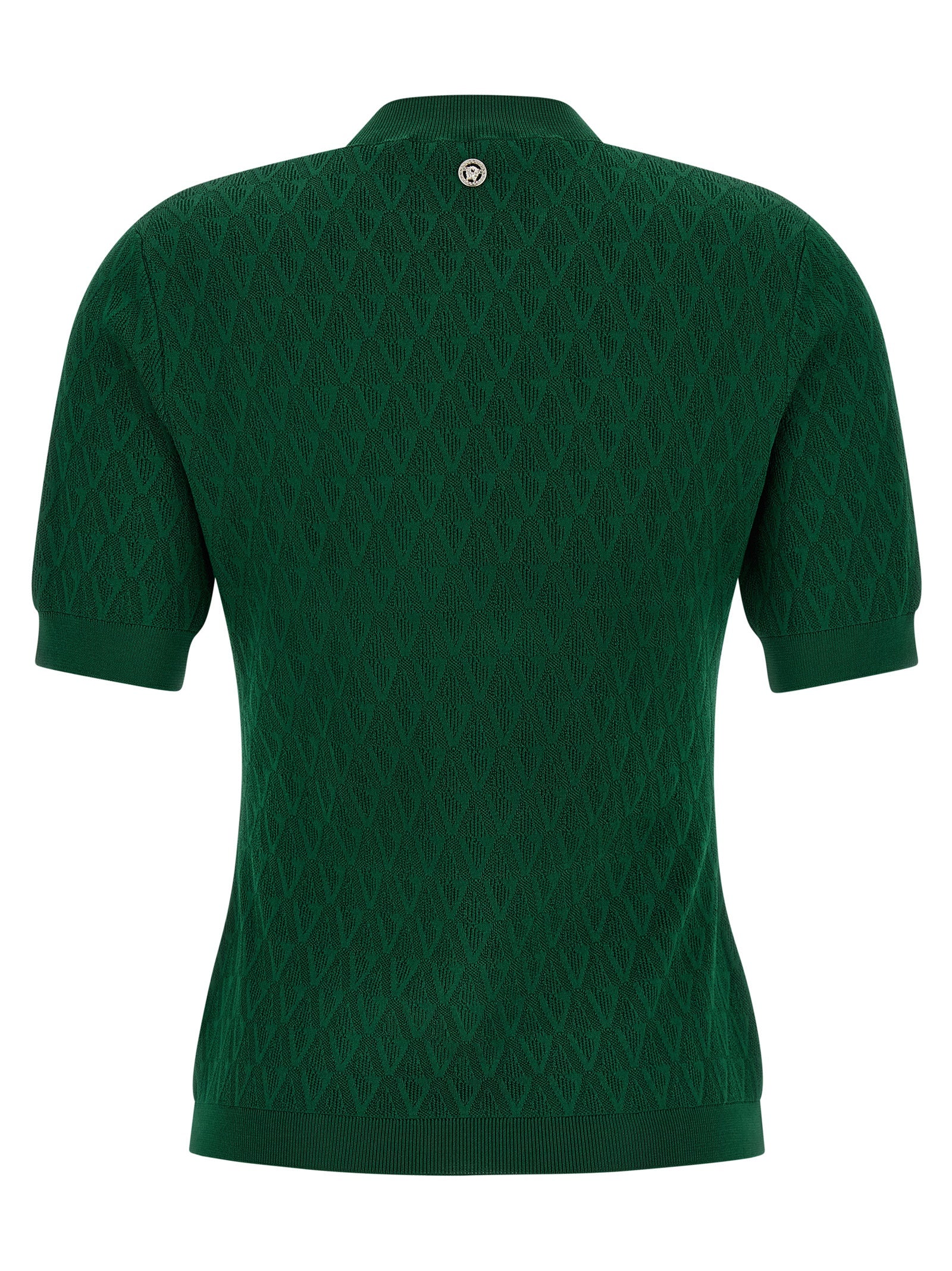 Indulge in the Versace Bicolor Viscose T-Shirt, a luxurious blend of stretch viscose and jacquard artistry, embodying elegance and sophistication for the discerning individual.