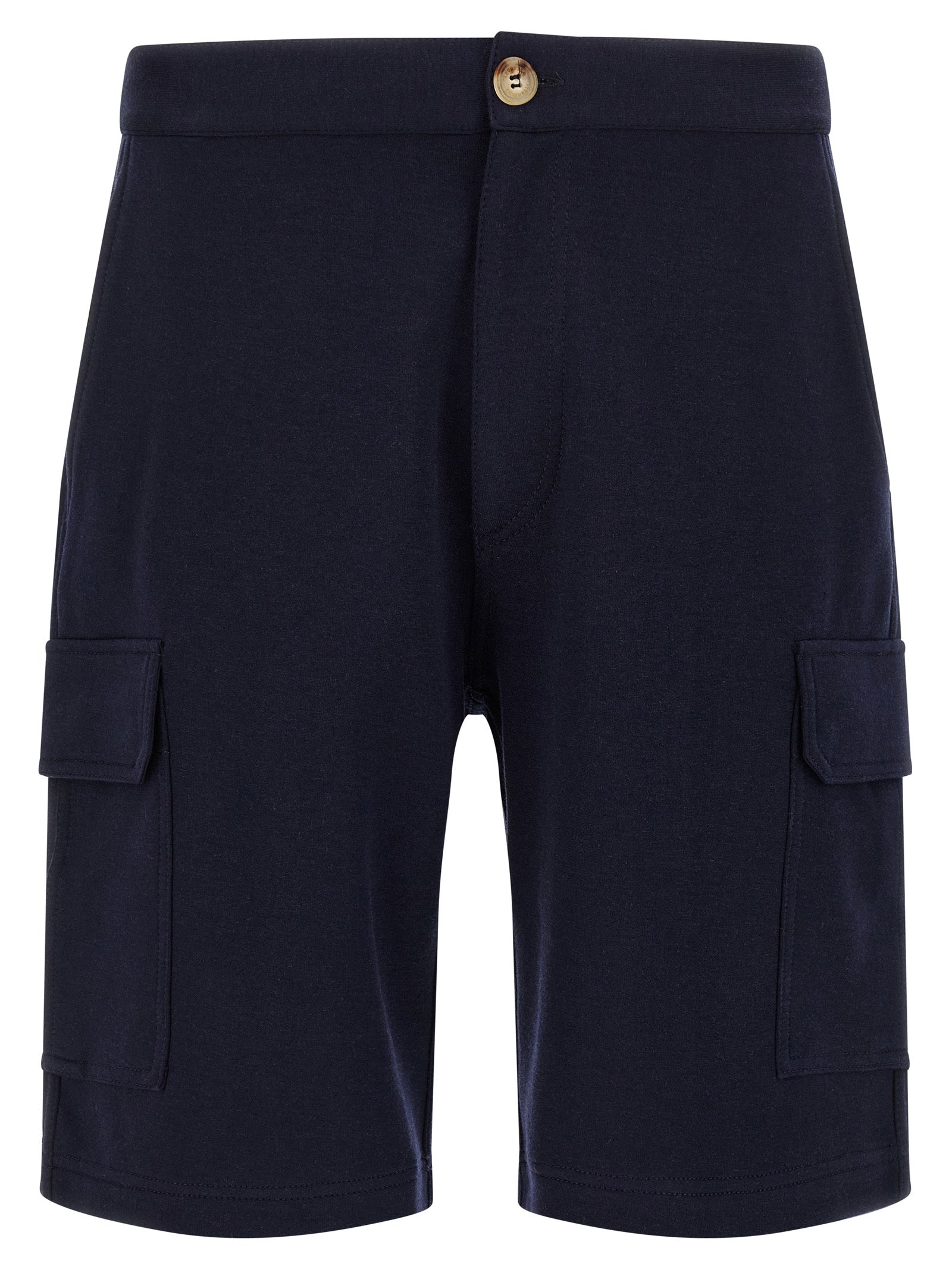 Brunello Cucinelli Blue Cotton Bermuda Shorts | Designer Luxury