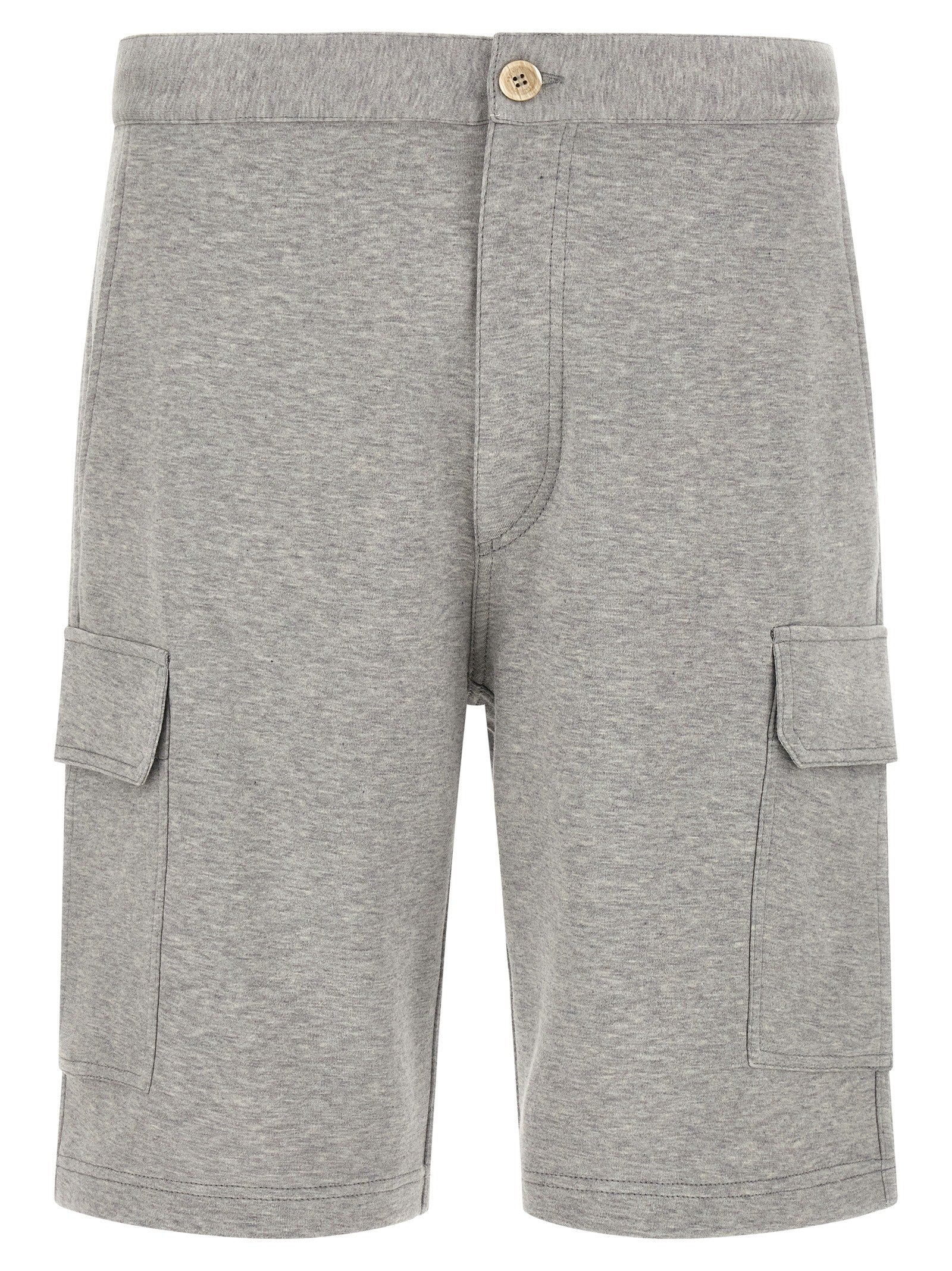 Indulge in the exquisite Brunello Cucinelli Gray Cotton Bermuda Shorts, where luxurious craftsmanship meets modern elegance, perfect for the discerning individual.