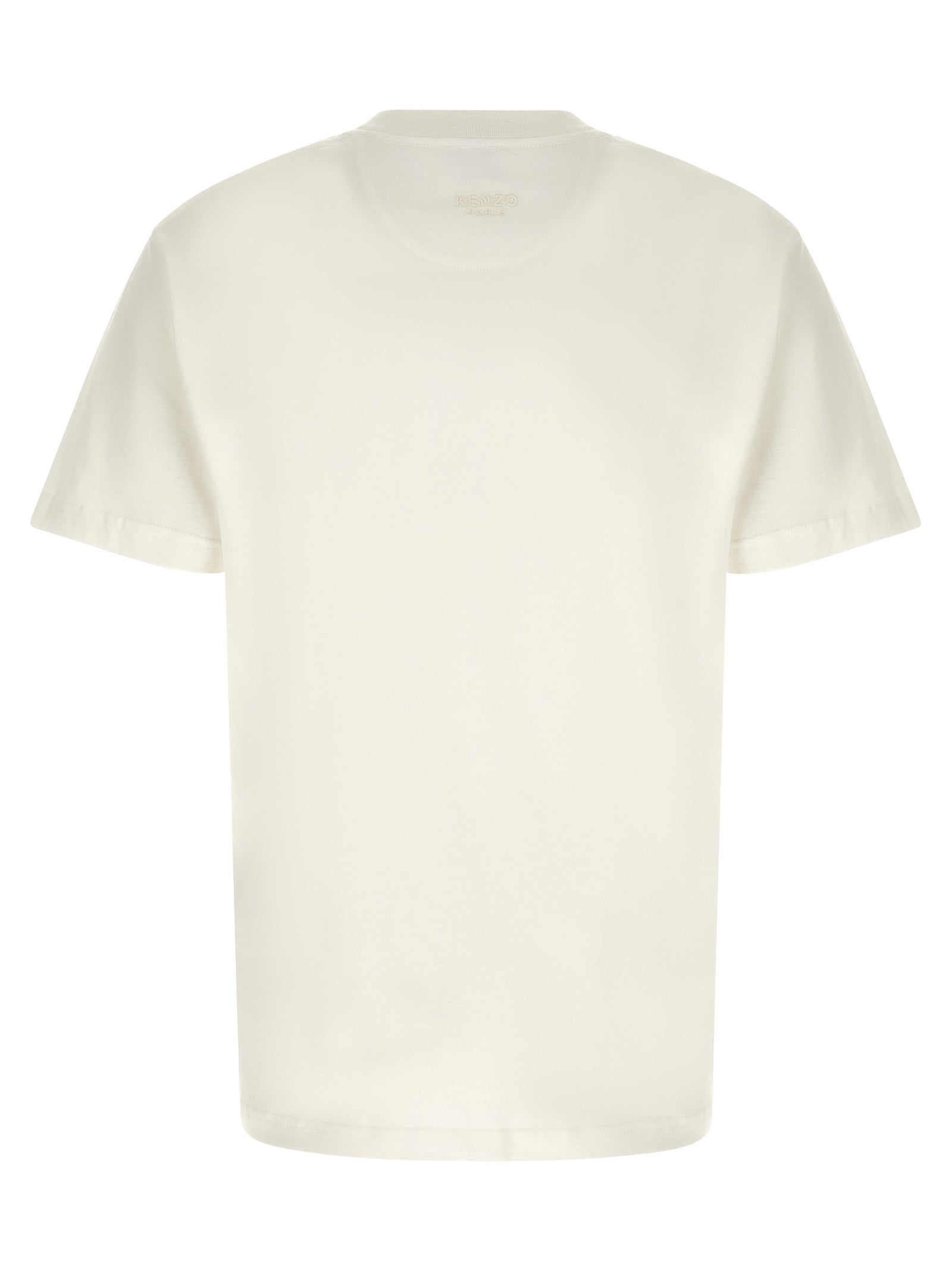 Experience the allure of the Kenzo White Cotton T-Shirt, crafted from luxurious cotton, embodying sophistication and adventure for the discerning fashion connoisseur.