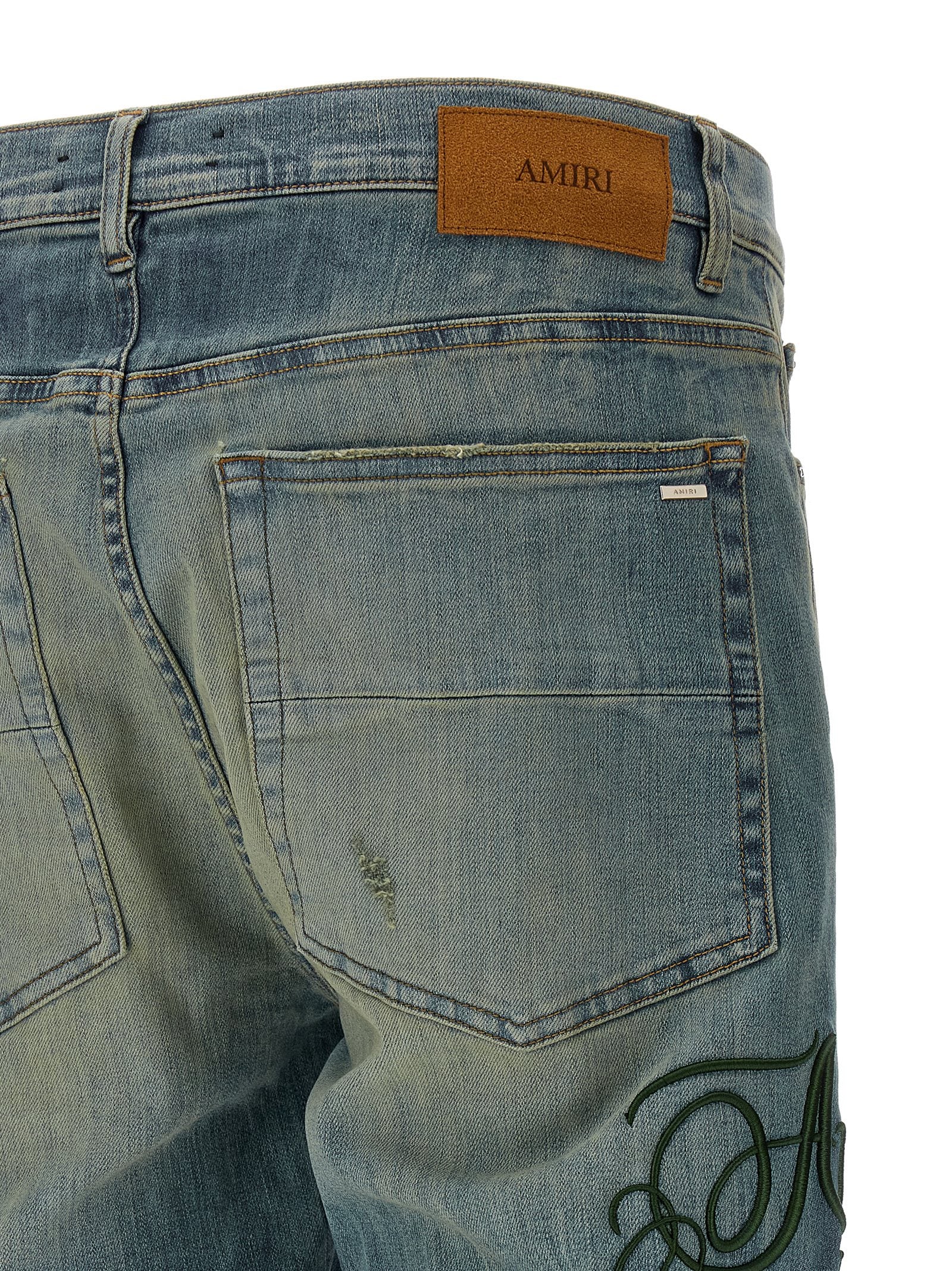 Amiri Blue Cotton Relaxed Fit Jeans