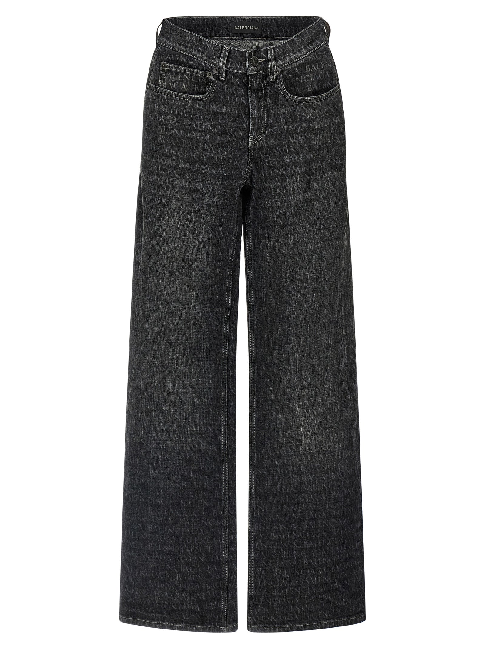 Balenciaga Black Cotton Flared Jeans | Designer Couture Elegance