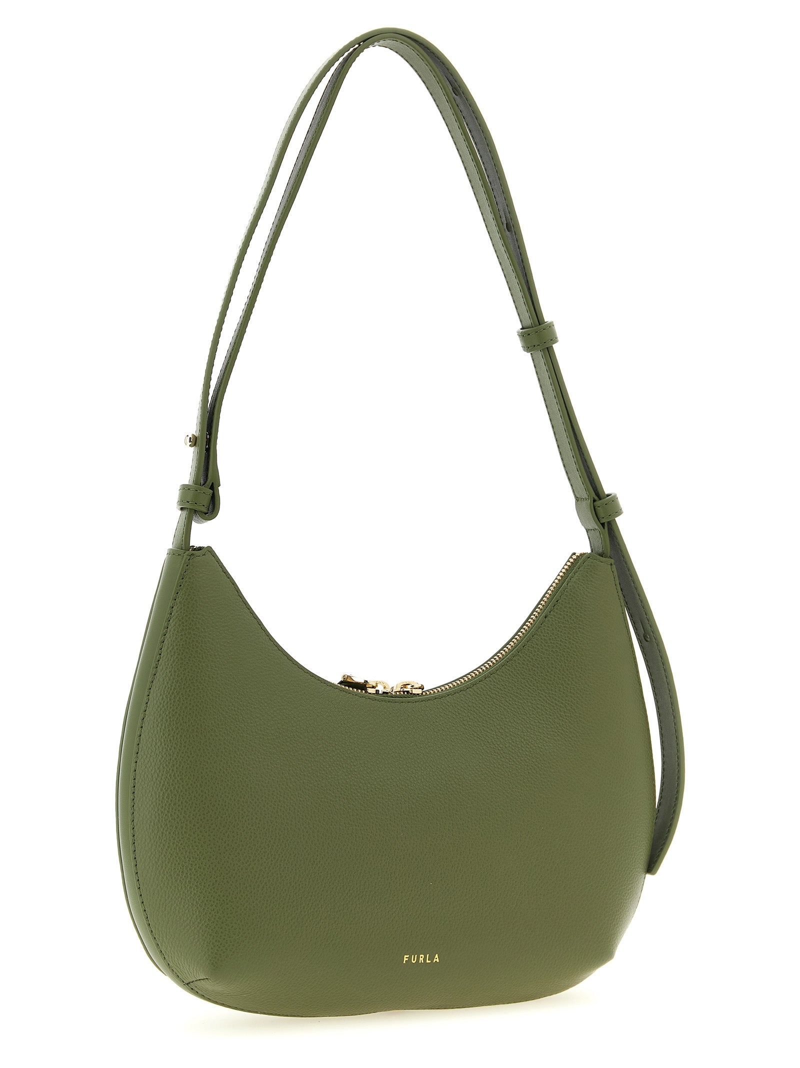 Indulge in the exquisite allure of the Furla Goccia Bicolor Calfskin Shoulder Bag, a masterpiece of artisanal luxury crafted from sumptuous calfskin leather, perfect for the discerning connoisseur.