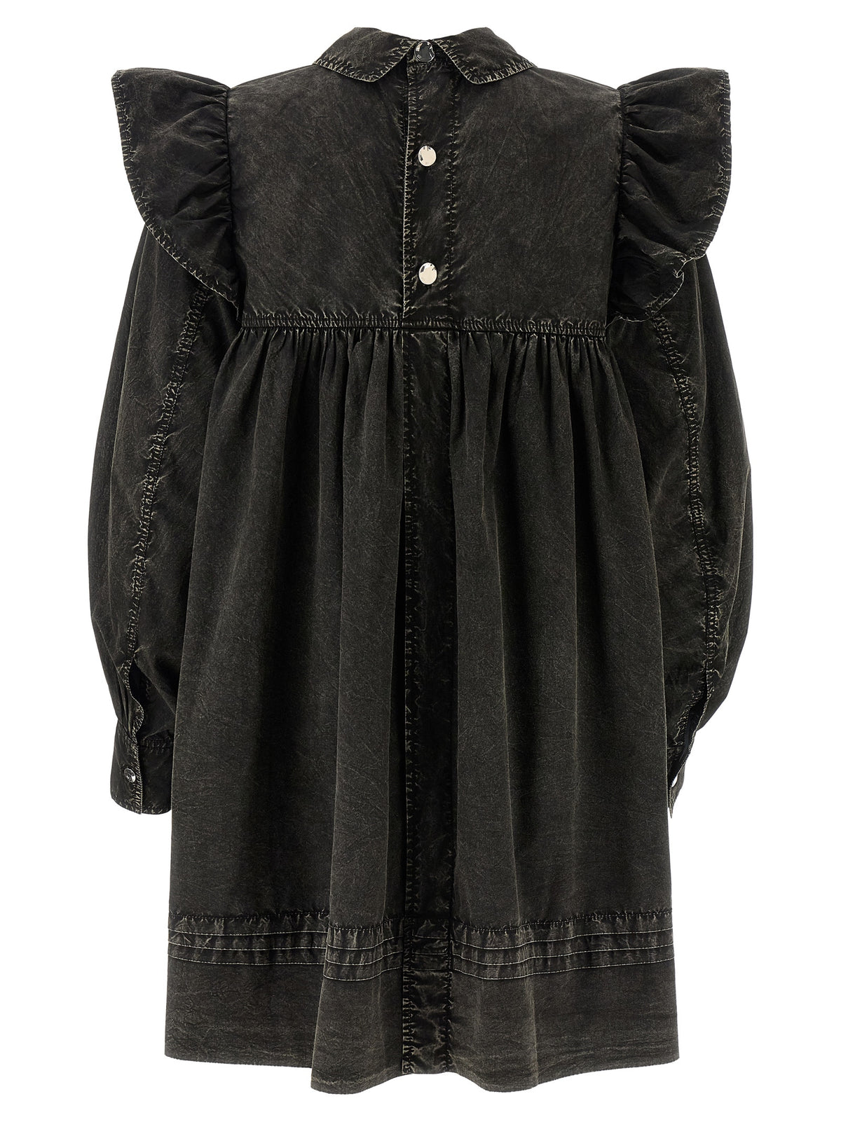 Ganni Black Organic Cotton Mini Shirt Dress - Sustainable Luxury