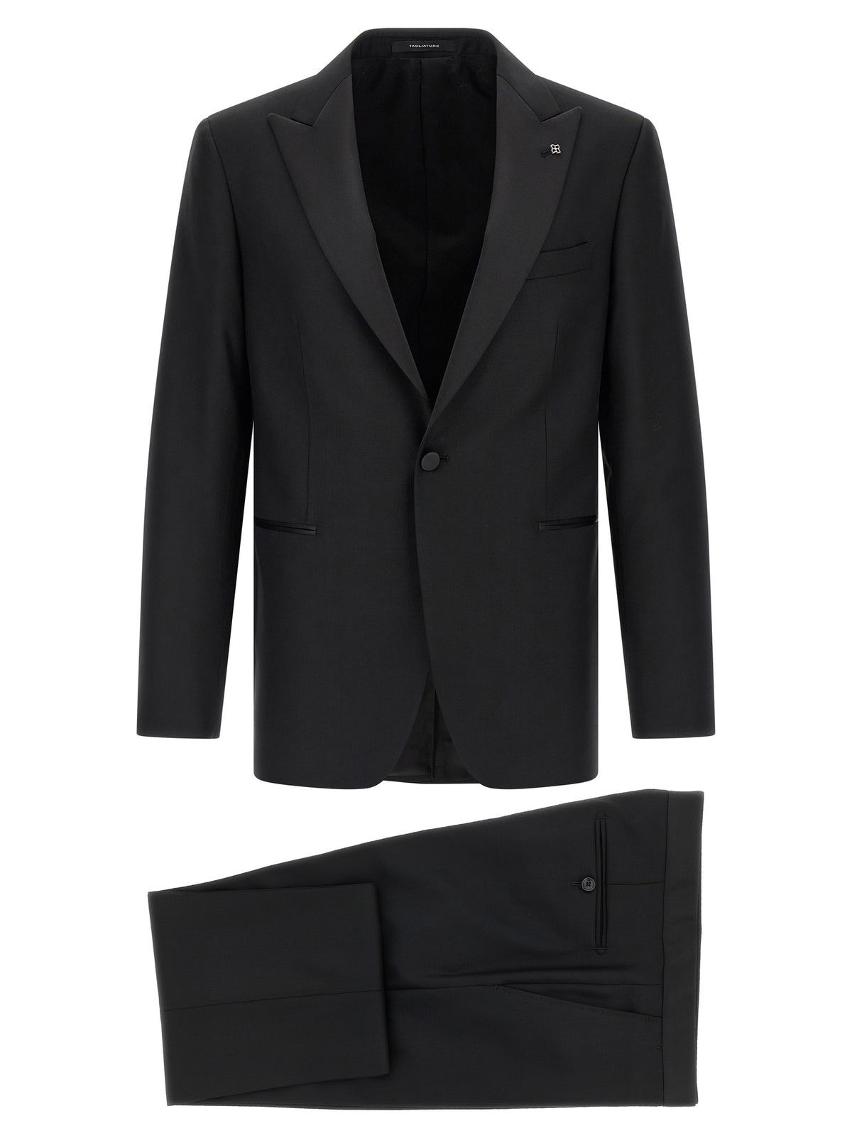 Tagliatore Black Virgin Wool Two-Piece Suit - Timeless Luxury