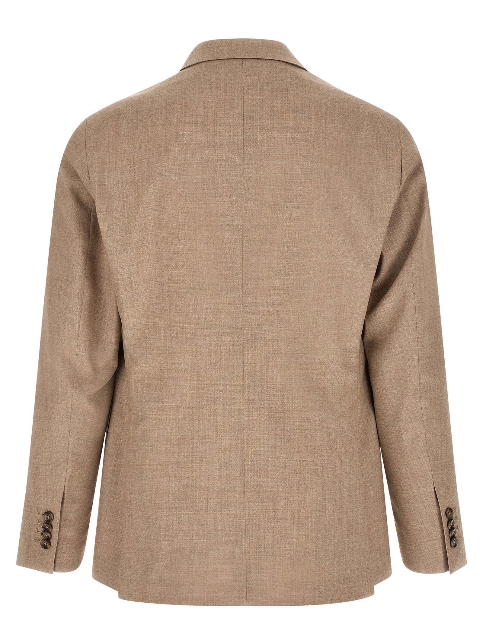 Elevate your wardrobe with the Tagliatore Beige Virgin Wool Two-Piece Suit, a masterful blend of luxurious craftsmanship and timeless elegance, perfect for the discerning individual.