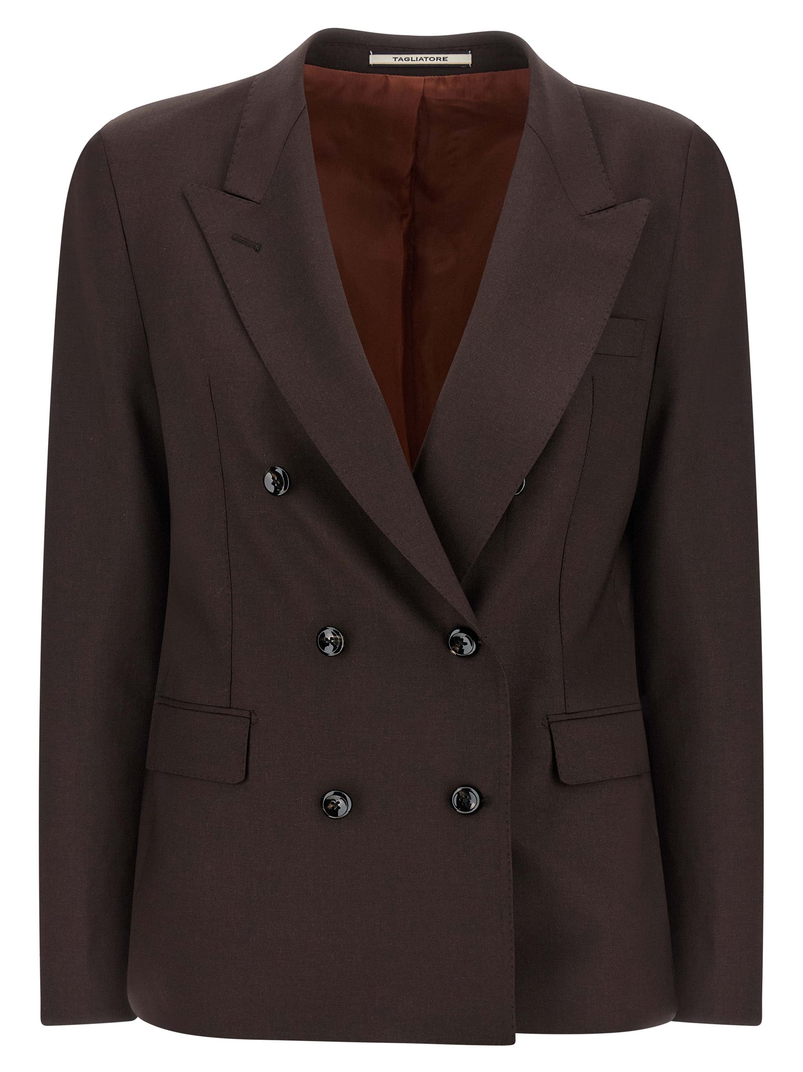 Discover the Tagliatore Brown Virgin Wool Blazer from the Parigi collection, a masterpiece of bi-stretch elegance, perfect for those who appreciate timeless sophistication.