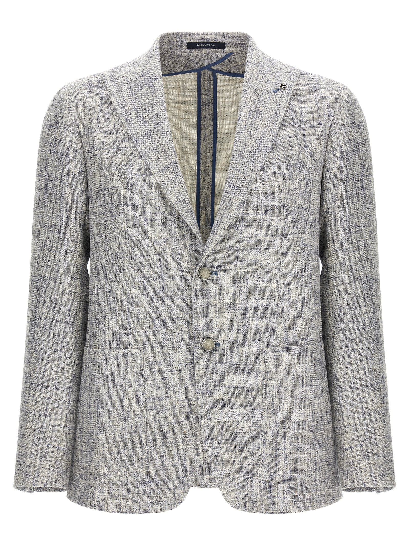 Discover the Montecarlo Blue Viscose Blazer by Tagliatore, a luxurious blend of craftsmanship and style, perfect for the discerning individual seeking elegance and sophistication.